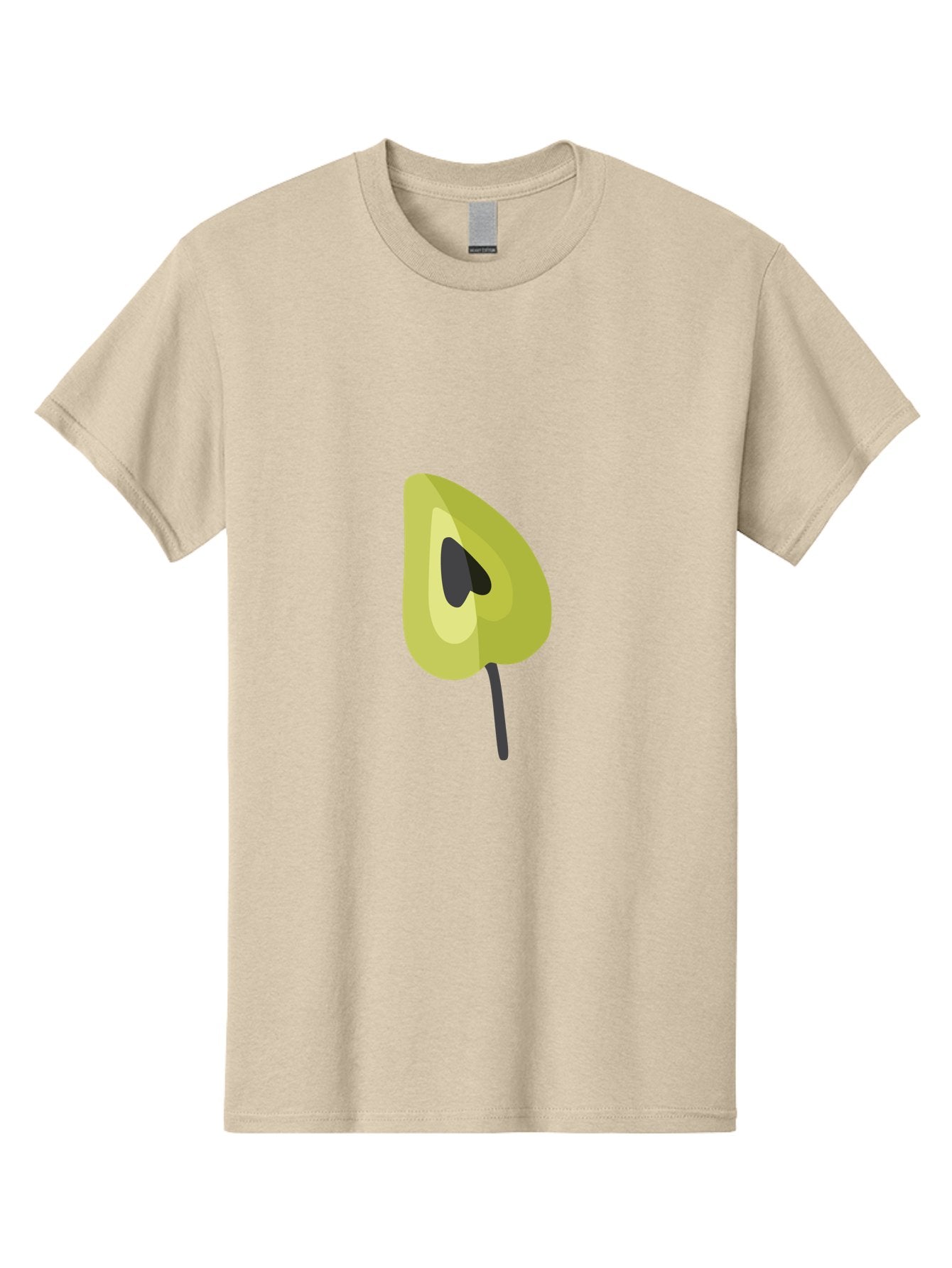 Avocado-Half Men'S Graphic Tee, 100% Cotton, Comfortable Casual Summer Wear, Machine Washable, Avocado Illustration, Halved Avocado, Heart Shape Pit, Simple Design, Minimalist Art, Food Graphic, Healthy Eating, Nutrition Symbol Aad670 4