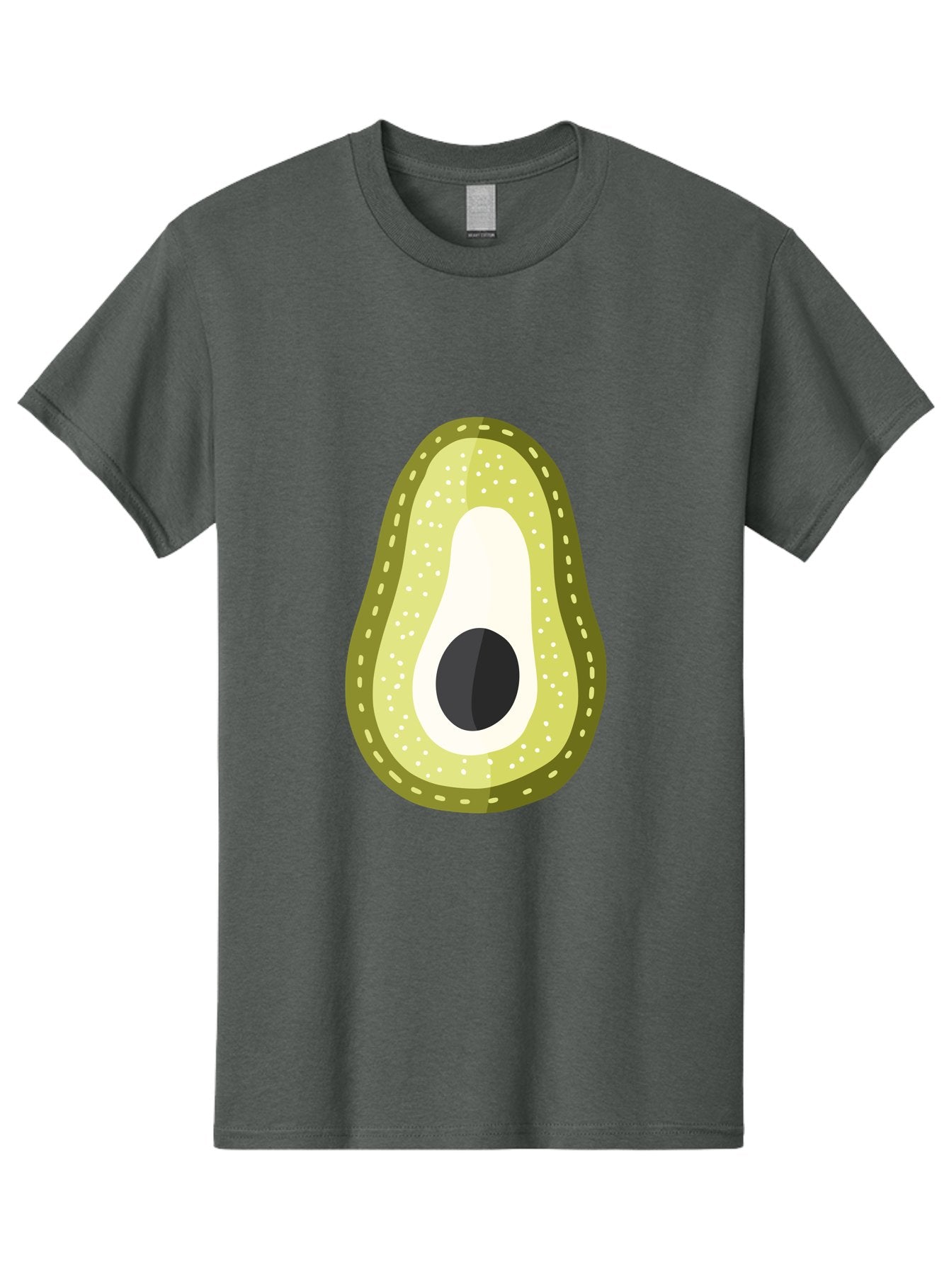 Avocado Men'S Graphic Tee, 100% Cotton, Comfortable Casual Summer Wear, Machine Washable, Avocado Slice, Ripe Avocado, Green Fruit, Single Pit, Avocado Texture, Cartoon Style, Healthy Eating, Nutritious Food, Fruit Illustration Aad671