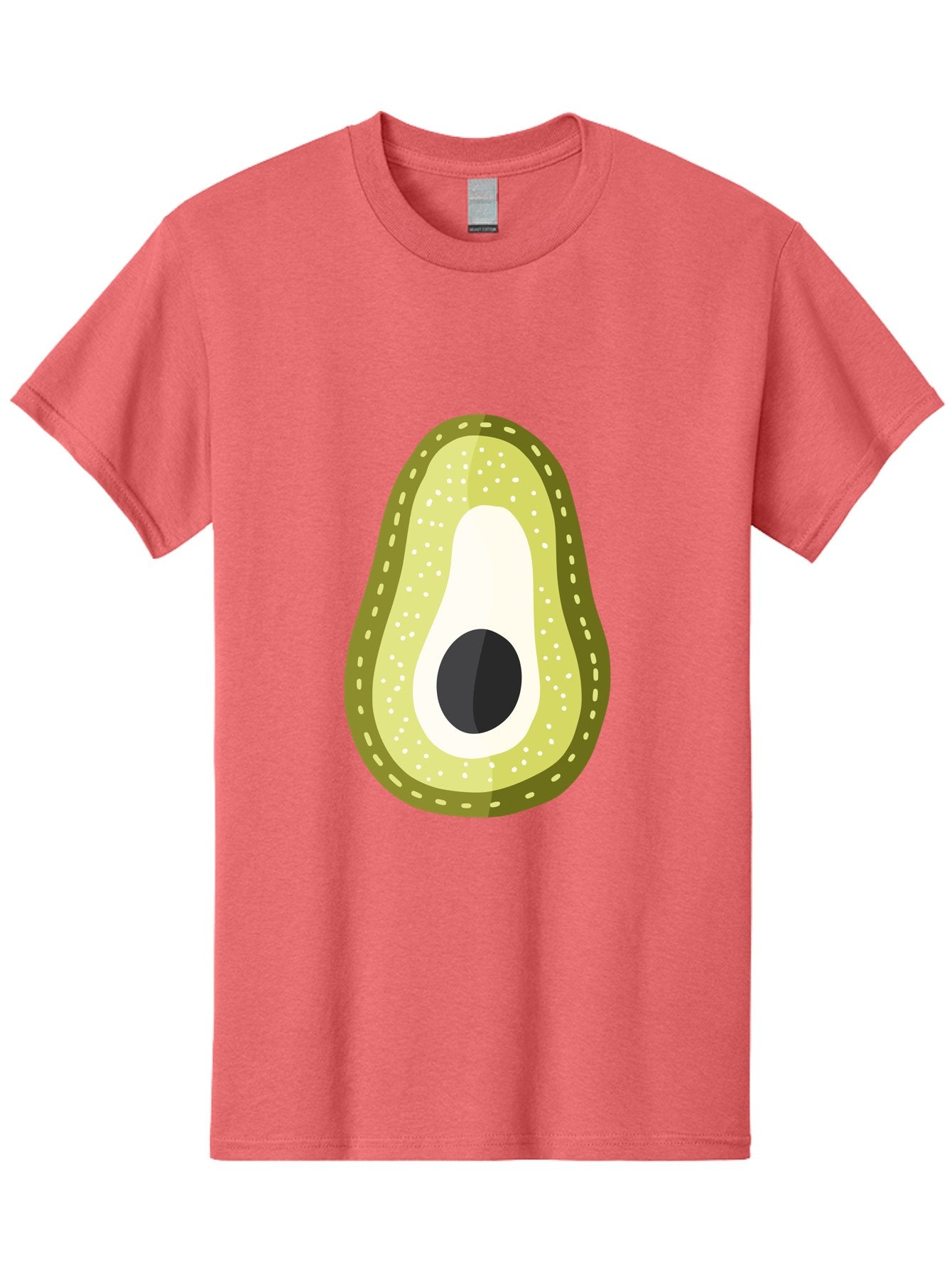 Avocado Men'S Graphic Tee, 100% Cotton, Comfortable Casual Summer Wear, Machine Washable, Avocado Slice, Ripe Avocado, Green Fruit, Single Pit, Avocado Texture, Cartoon Style, Healthy Eating, Nutritious Food, Fruit Illustration Aad671 7
