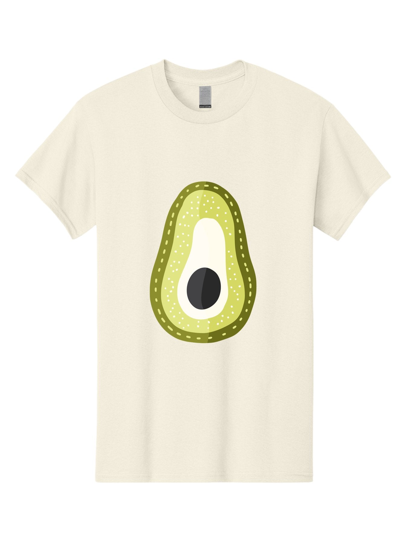 Avocado Men'S Graphic Tee, 100% Cotton, Comfortable Casual Summer Wear, Machine Washable, Avocado Slice, Ripe Avocado, Green Fruit, Single Pit, Avocado Texture, Cartoon Style, Healthy Eating, Nutritious Food, Fruit Illustration Aad671