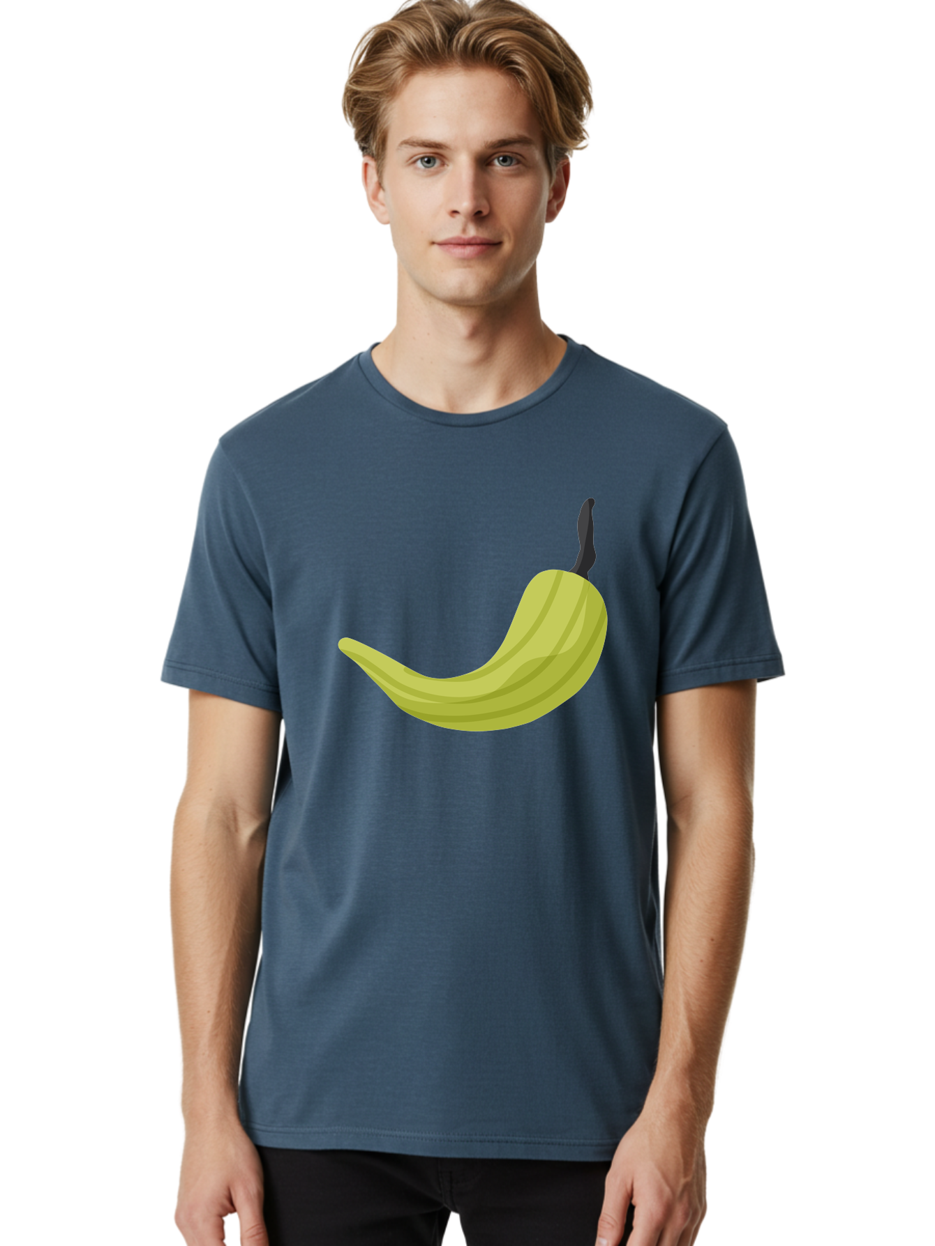 Banana Men'S Graphic Tee, 100% Cotton, Comfortable Casual Summer Wear, Machine Washable, Yellow Banana, Ripe Fruit, Healthy Snack, Digital Illustration, Cartoon Style, Simple Design, Fruit Icon Aad672