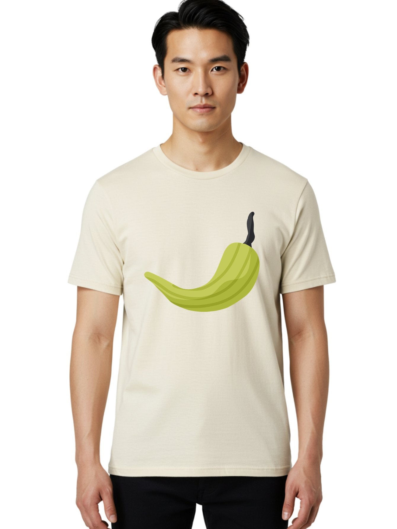 Banana Men'S Graphic Tee, 100% Cotton, Comfortable Casual Summer Wear, Machine Washable, Yellow Banana, Ripe Fruit, Healthy Snack, Digital Illustration, Cartoon Style, Simple Design, Fruit Icon Aad672 25