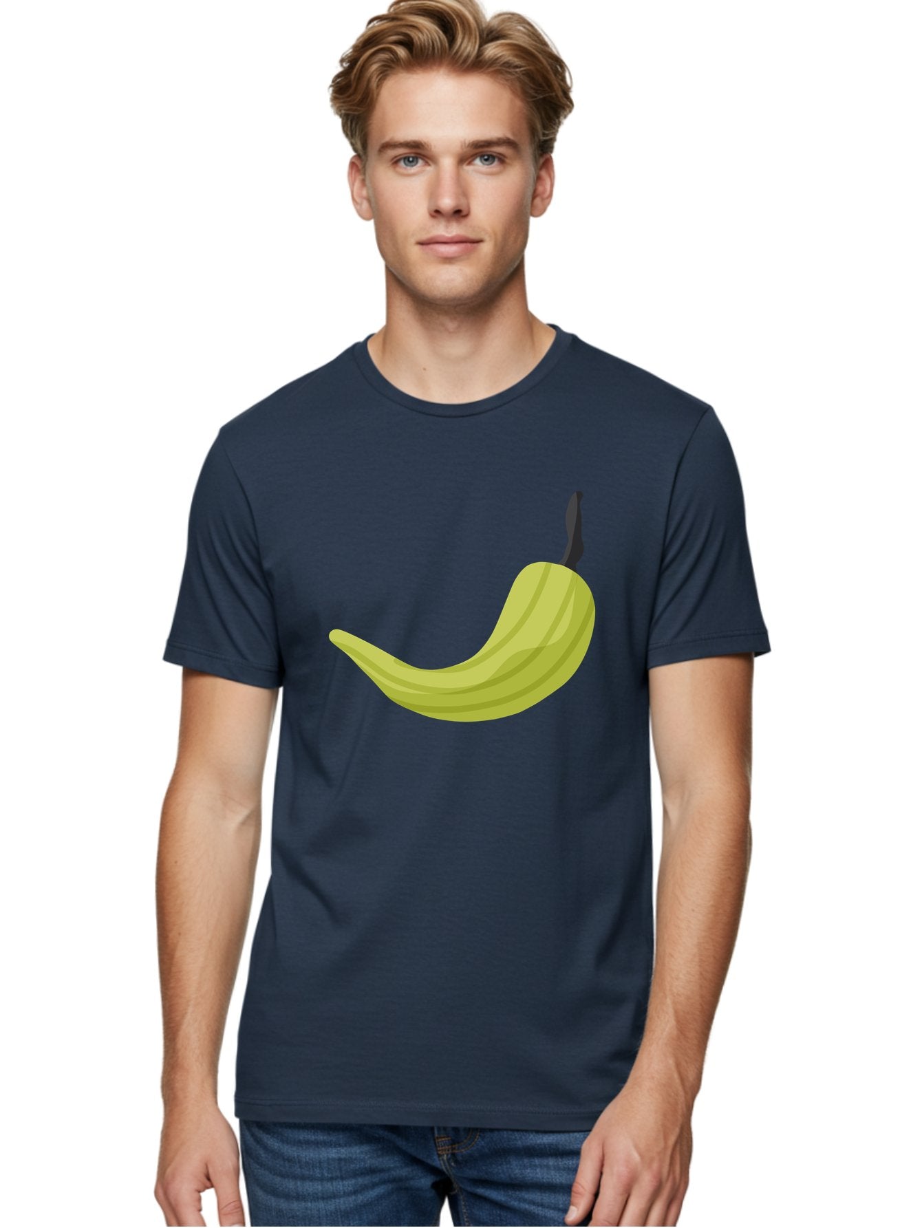 Banana Men'S Graphic Tee, 100% Cotton, Comfortable Casual Summer Wear, Machine Washable, Yellow Banana, Ripe Fruit, Healthy Snack, Digital Illustration, Cartoon Style, Simple Design, Fruit Icon Aad672 24