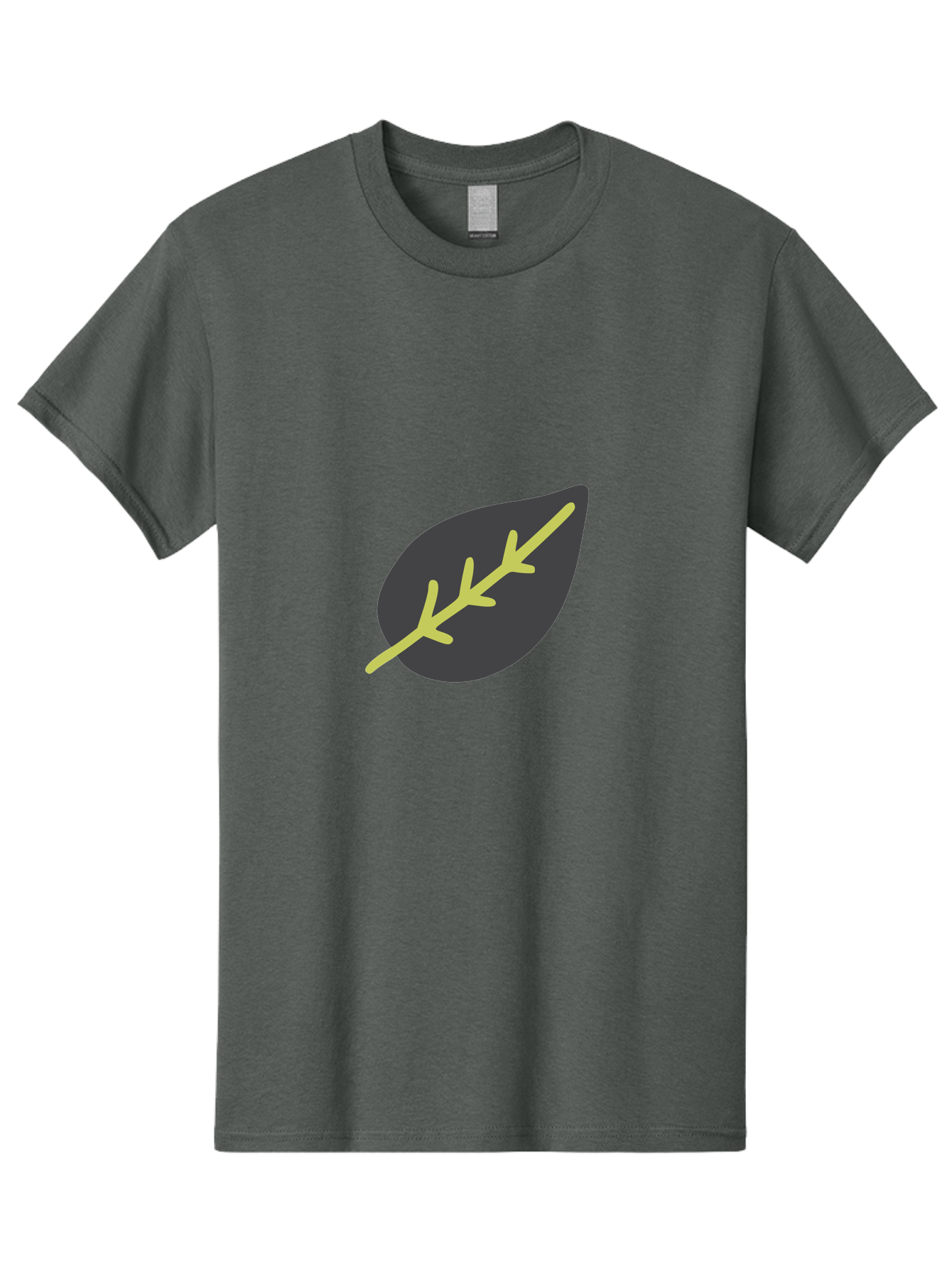 Black-Leaf Men'S Graphic Tee, 100% Cotton, Comfortable Casual Summer Wear, Machine Washable, Simple Leaf Design, Minimalist Illustration, Dark Leaf With Yellow Veins, Leaf Icon, Nature Symbol, Eco-Friendly Graphic Aad675 19
