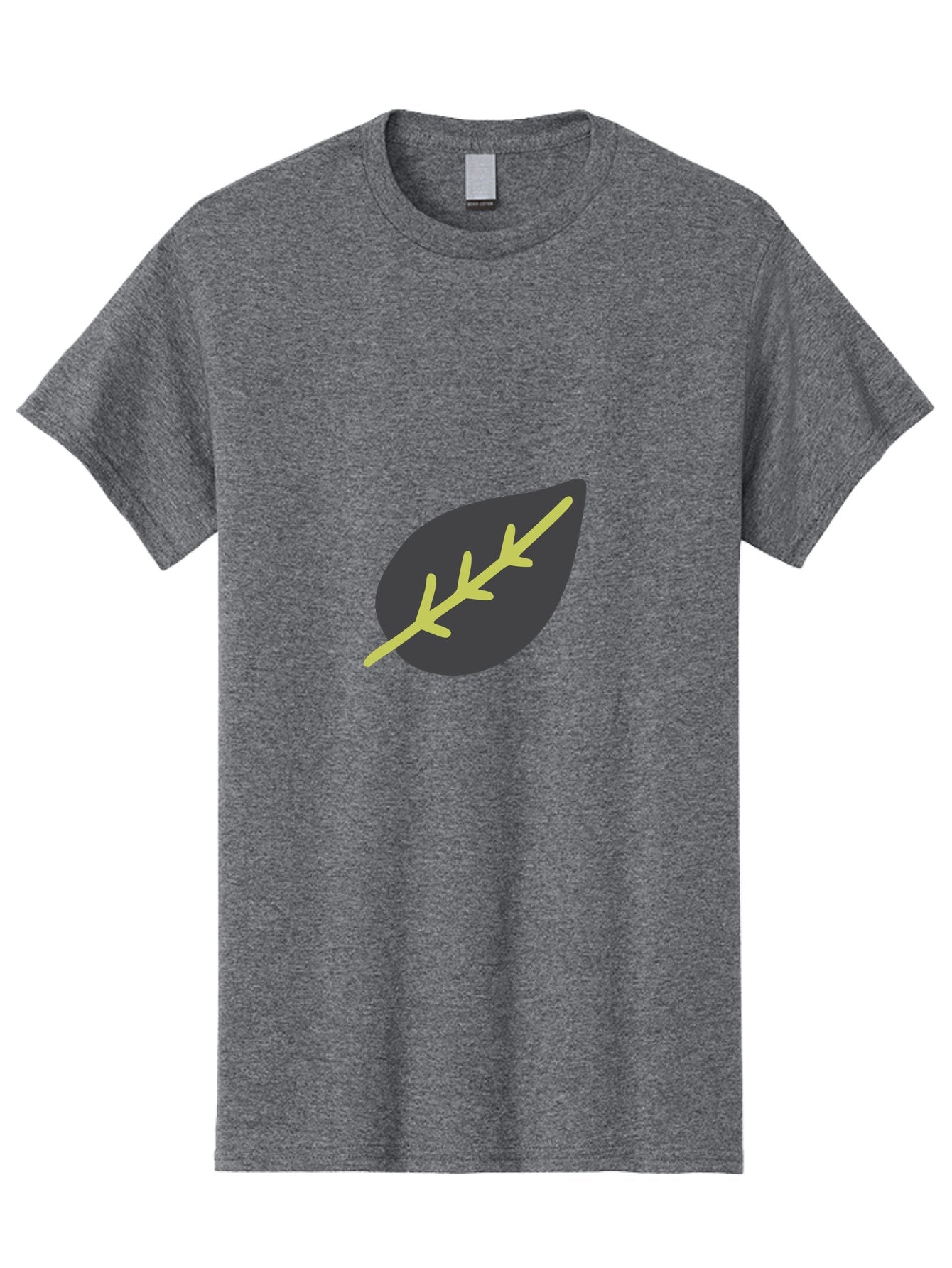 Black-Leaf Men'S Graphic Tee, 100% Cotton, Comfortable Casual Summer Wear, Machine Washable, Simple Leaf Design, Minimalist Illustration, Dark Leaf With Yellow Veins, Leaf Icon, Nature Symbol, Eco-Friendly Graphic Aad675 15