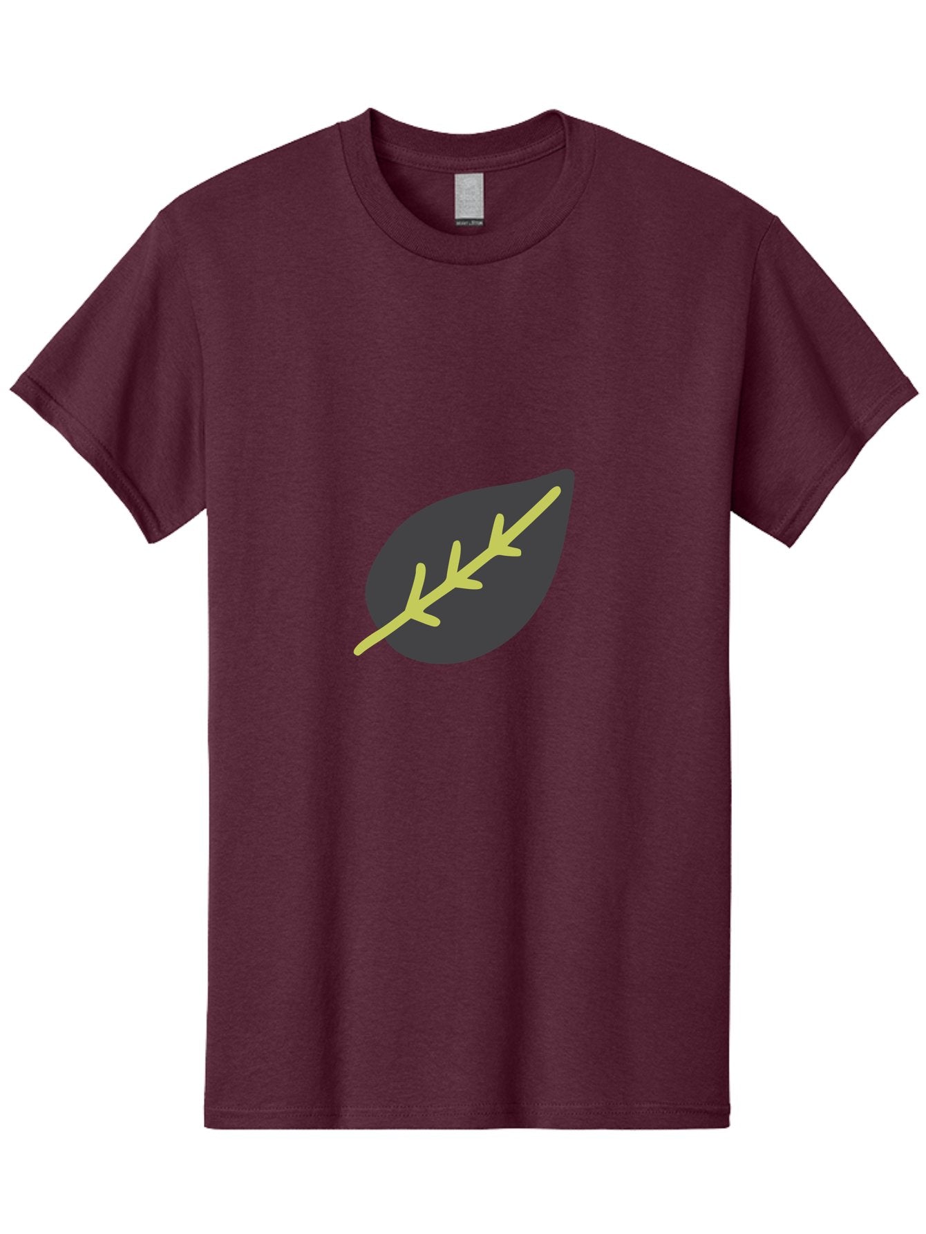 Black-Leaf Men'S Graphic Tee, 100% Cotton, Comfortable Casual Summer Wear, Machine Washable, Simple Leaf Design, Minimalist Illustration, Dark Leaf With Yellow Veins, Leaf Icon, Nature Symbol, Eco-Friendly Graphic Aad675 11