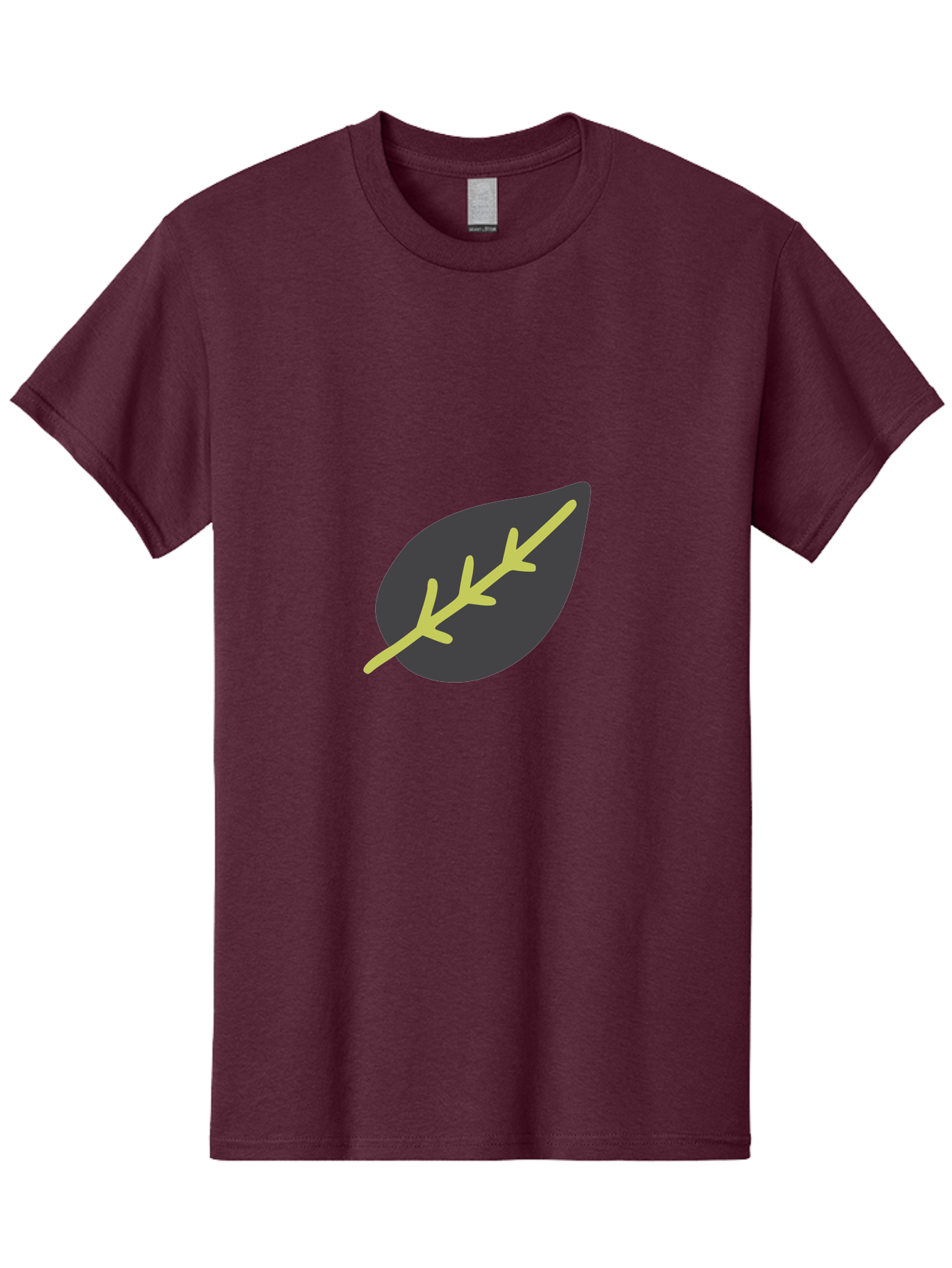 Black-Leaf Men'S Graphic Tee, 100% Cotton, Comfortable Casual Summer Wear, Machine Washable, Simple Leaf Design, Minimalist Illustration, Dark Leaf With Yellow Veins, Leaf Icon, Nature Symbol, Eco-Friendly Graphic Aad675 7