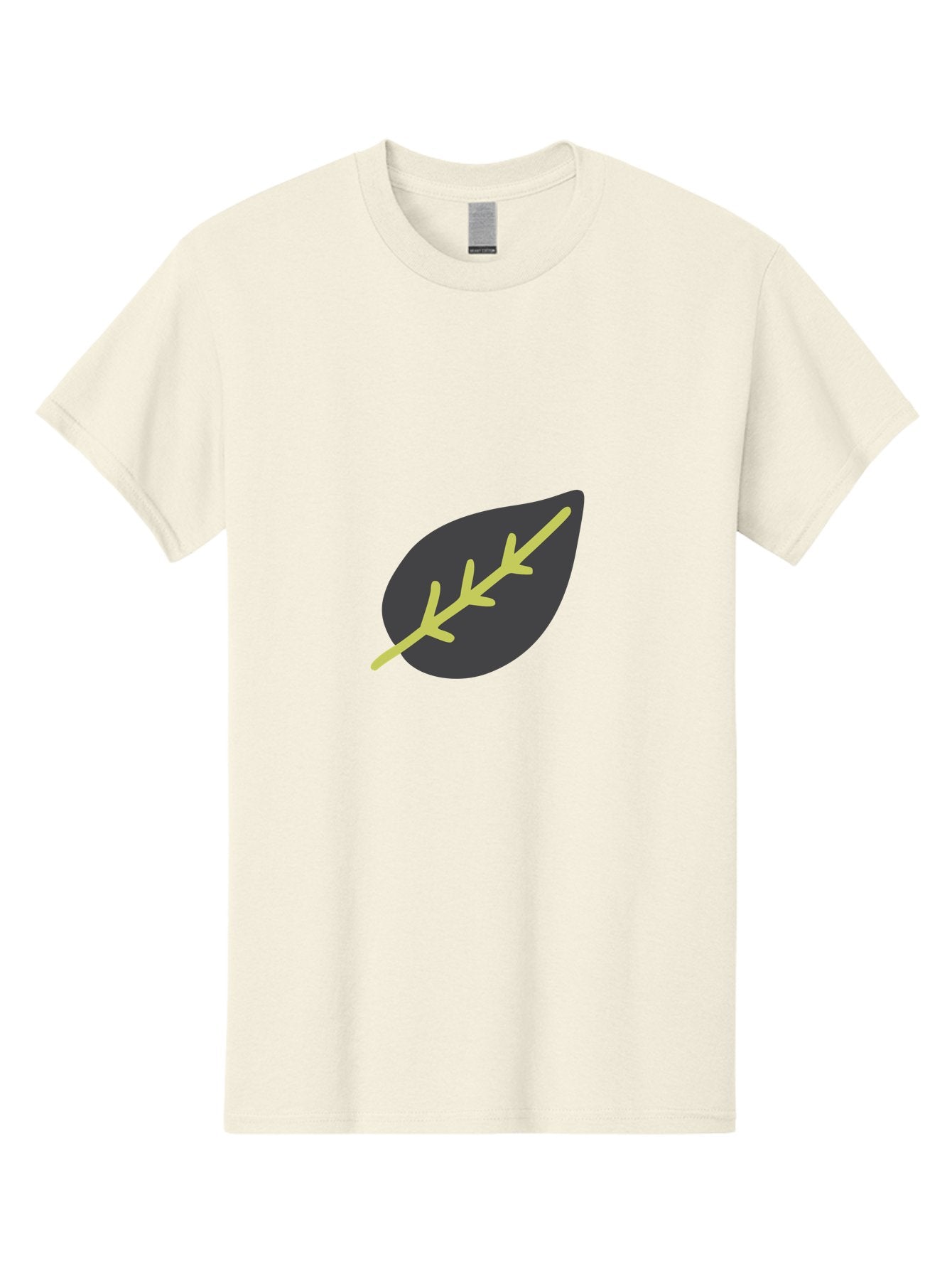 Black-Leaf Men'S Graphic Tee, 100% Cotton, Comfortable Casual Summer Wear, Machine Washable, Simple Leaf Design, Minimalist Illustration, Dark Leaf With Yellow Veins, Leaf Icon, Nature Symbol, Eco-Friendly Graphic Aad675 5