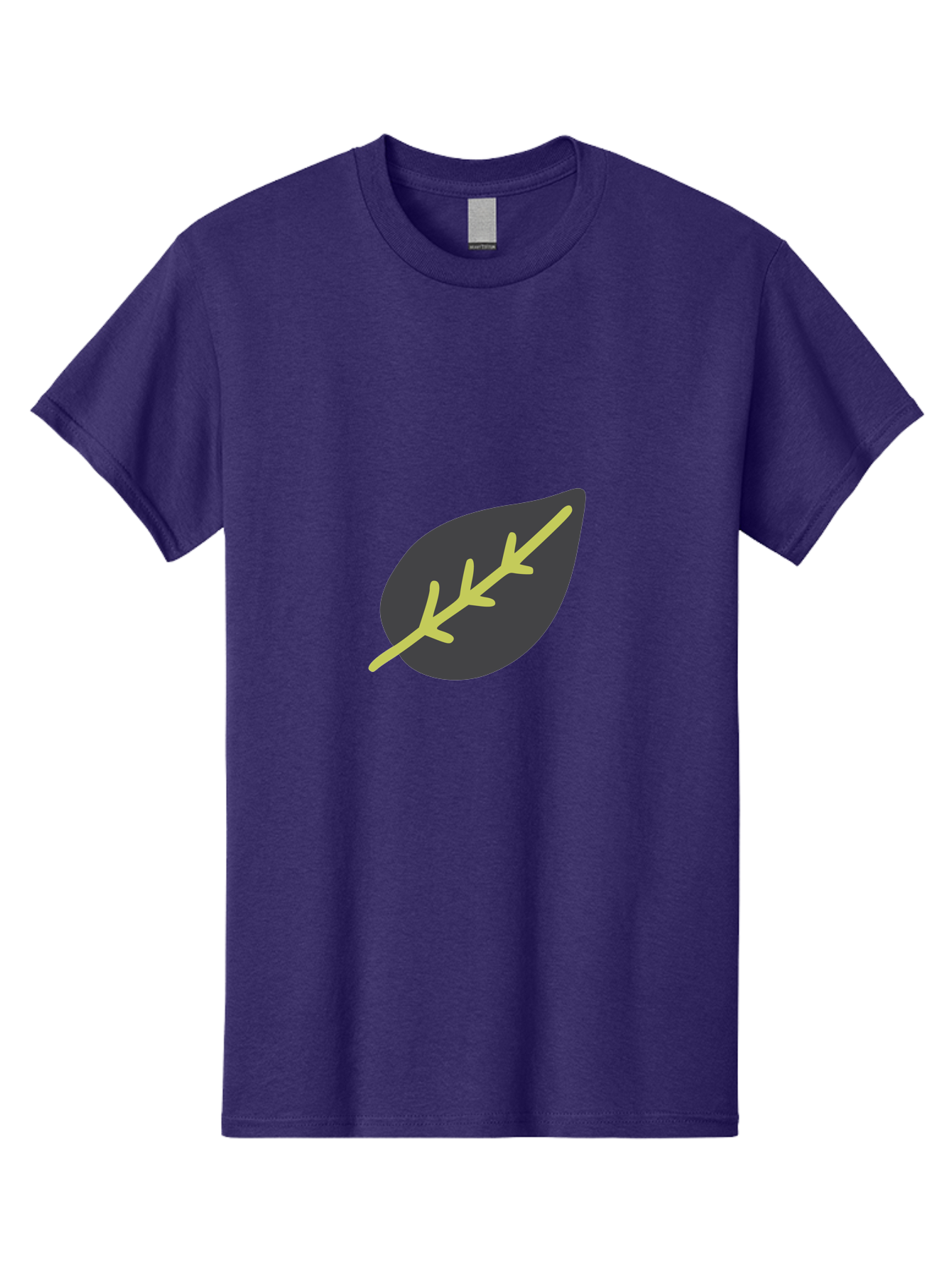 Black-Leaf Men'S Graphic Tee, 100% Cotton, Comfortable Casual Summer Wear, Machine Washable, Simple Leaf Design, Minimalist Illustration, Dark Leaf With Yellow Veins, Leaf Icon, Nature Symbol, Eco-Friendly Graphic Aad675 25