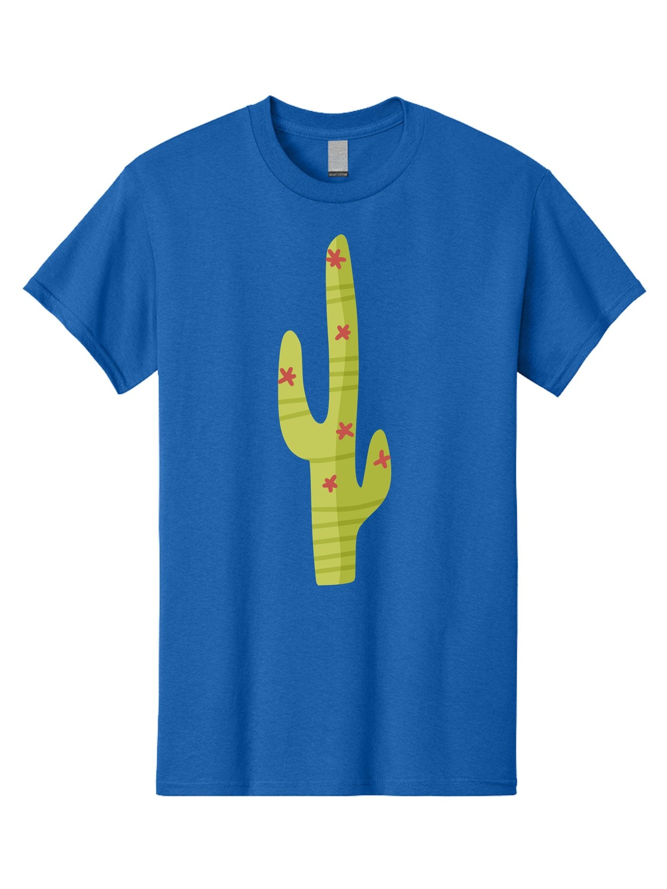 Cactus-1 Men'S Graphic Tee, 100% Cotton, Comfortable Casual Summer Wear, Machine Washable, Cartoon Cactus, Desert Flora, Prickly Plant, Red Flowers, Green Cactus, Southwestern Icon, Graphic Design Element, Simple Illustration, Stylized Cactus Aad677 7