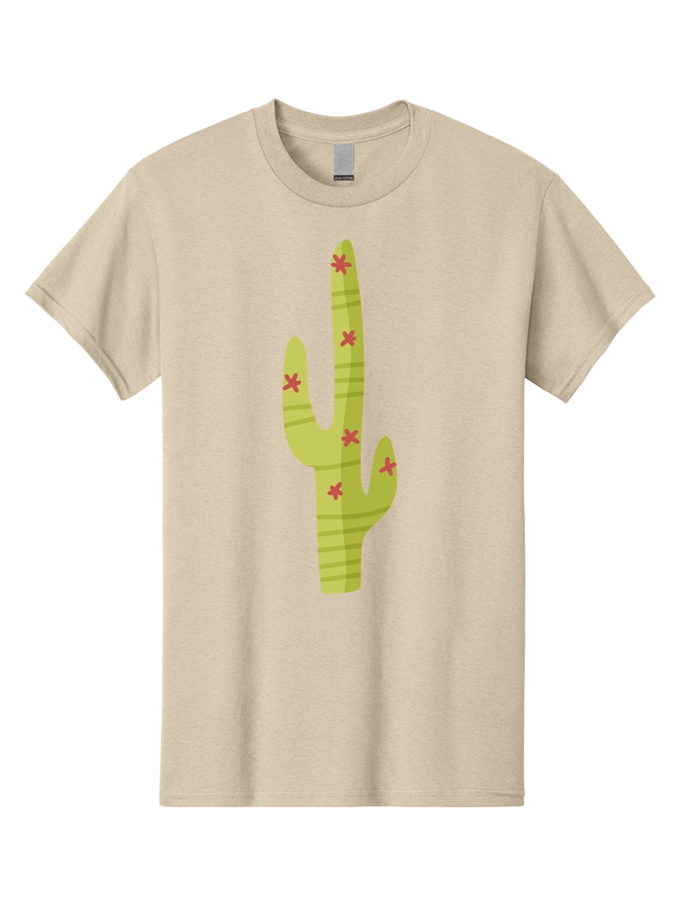 Cactus-1 Men'S Graphic Tee, 100% Cotton, Comfortable Casual Summer Wear, Machine Washable, Cartoon Cactus, Desert Flora, Prickly Plant, Red Flowers, Green Cactus, Southwestern Icon, Graphic Design Element, Simple Illustration, Stylized Cactus Aad677 9