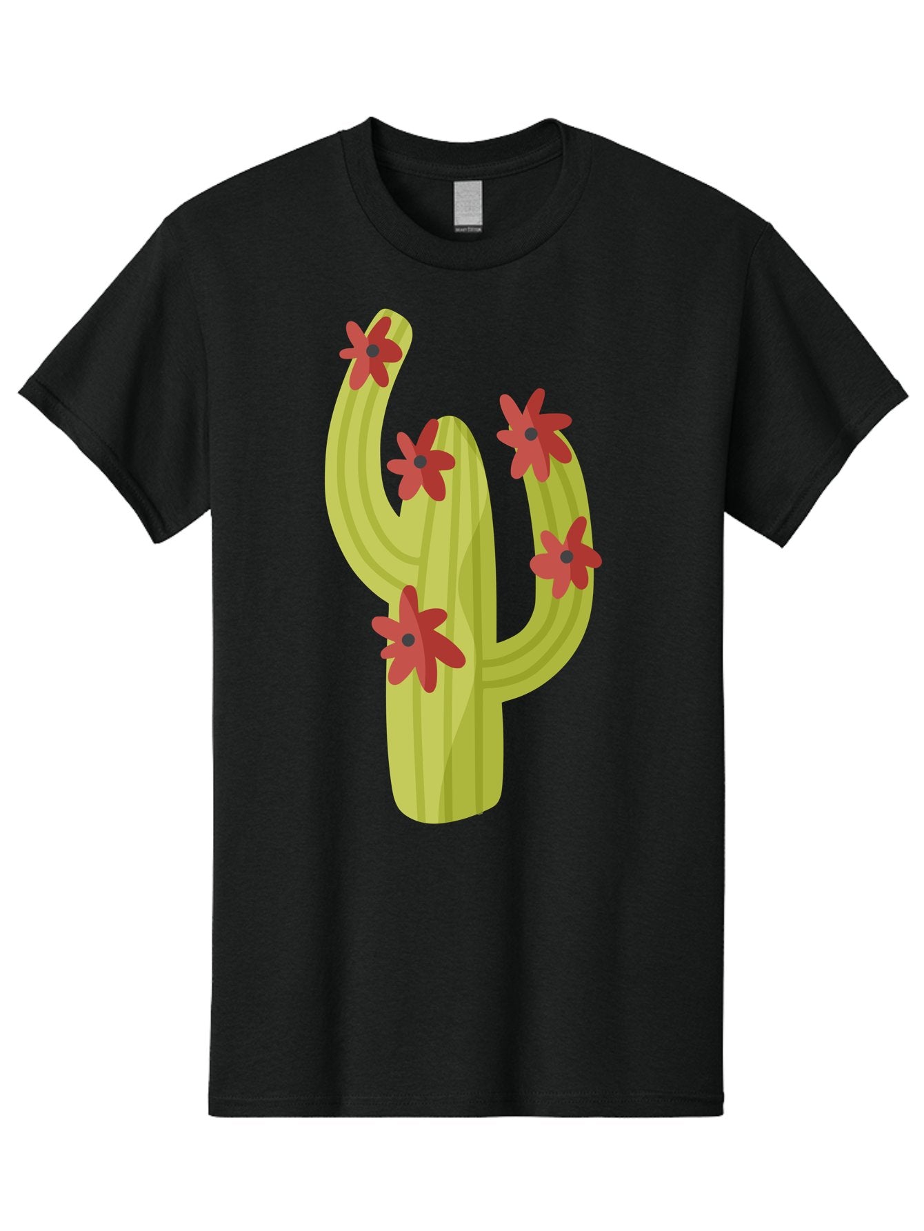 Cactus Men'S Graphic Tee, 100% Cotton, Comfortable Casual Summer Wear, Machine Washable, Cartoon Cactus, Red Flowers, Desert Plants, Succulent Plants, Flowering Cacti, Vibrant Cactus, Garden Graphics, Digital Illustration, Cactus Art Aad679 13