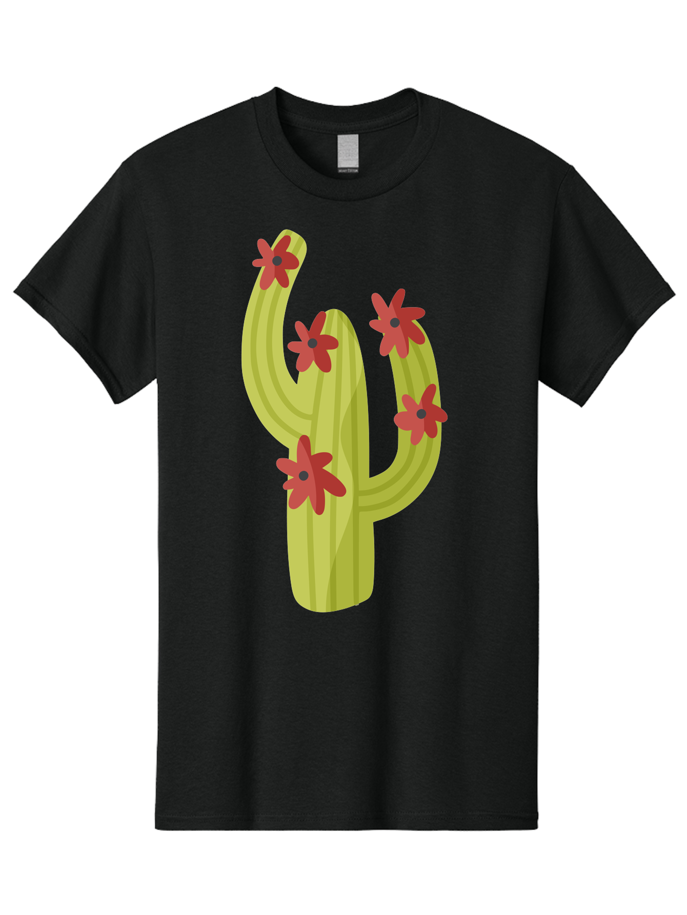 Cactus Men'S Graphic Tee, 100% Cotton, Comfortable Casual Summer Wear, Machine Washable, Cartoon Cactus, Red Flowers, Desert Plants, Succulent Plants, Flowering Cacti, Vibrant Cactus, Garden Graphics, Digital Illustration, Cactus Art Aad679 29