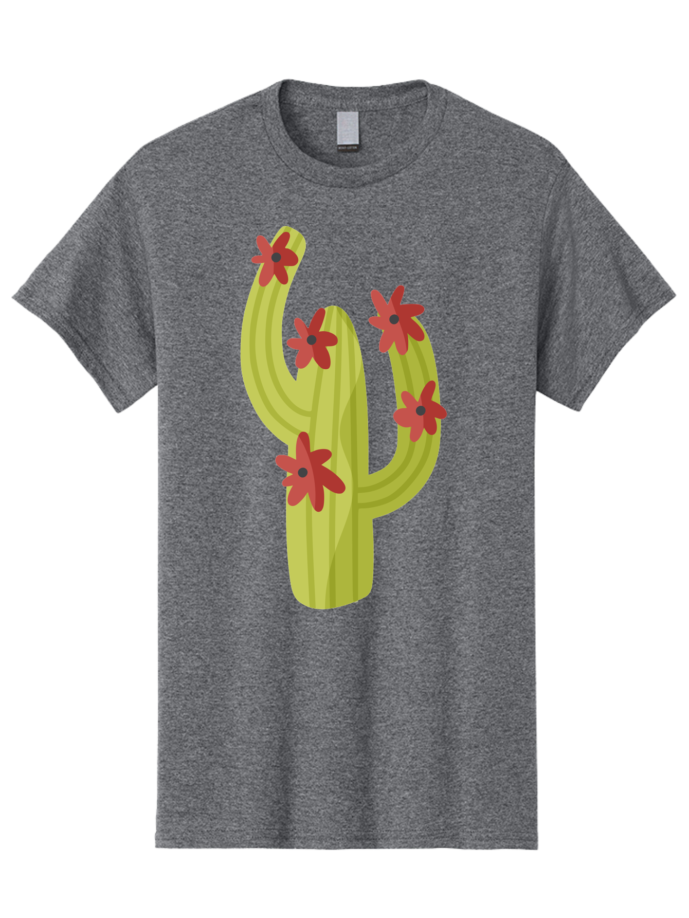 Cactus Men'S Graphic Tee, 100% Cotton, Comfortable Casual Summer Wear, Machine Washable, Cartoon Cactus, Red Flowers, Desert Plants, Succulent Plants, Flowering Cacti, Vibrant Cactus, Garden Graphics, Digital Illustration, Cactus Art Aad679 19