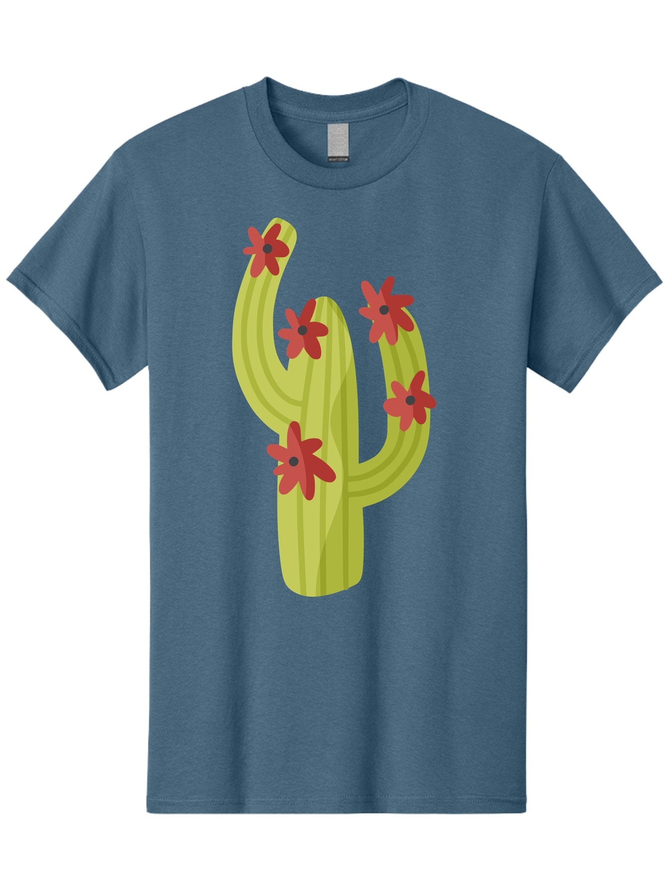 Cactus Men'S Graphic Tee, 100% Cotton, Comfortable Casual Summer Wear, Machine Washable, Cartoon Cactus, Red Flowers, Desert Plants, Succulent Plants, Flowering Cacti, Vibrant Cactus, Garden Graphics, Digital Illustration, Cactus Art Aad679 10