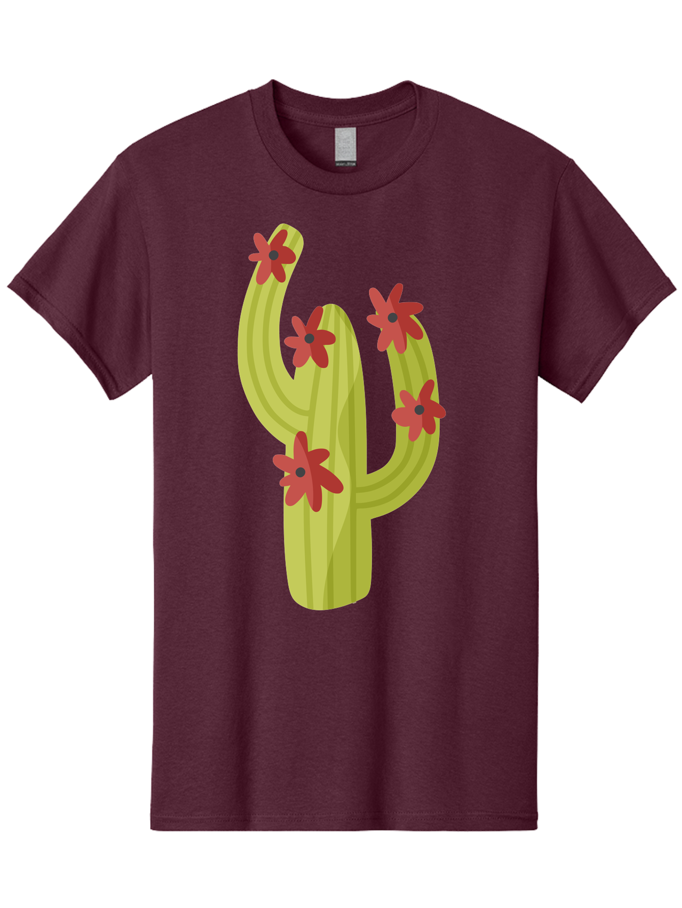 Cactus Men'S Graphic Tee, 100% Cotton, Comfortable Casual Summer Wear, Machine Washable, Cartoon Cactus, Red Flowers, Desert Plants, Succulent Plants, Flowering Cacti, Vibrant Cactus, Garden Graphics, Digital Illustration, Cactus Art Aad679 15