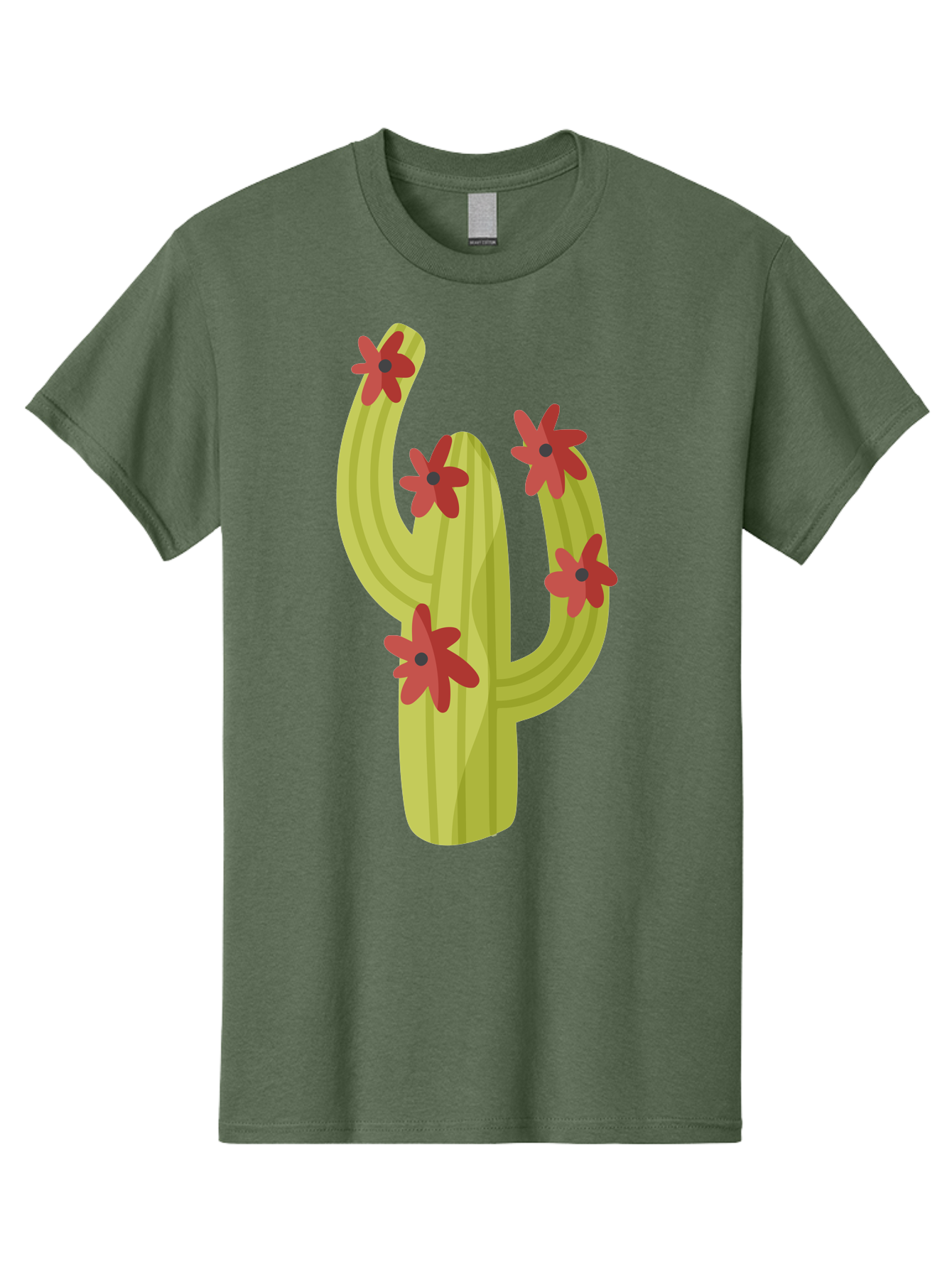 Cactus Men'S Graphic Tee, 100% Cotton, Comfortable Casual Summer Wear, Machine Washable, Cartoon Cactus, Red Flowers, Desert Plants, Succulent Plants, Flowering Cacti, Vibrant Cactus, Garden Graphics, Digital Illustration, Cactus Art Aad679 13
