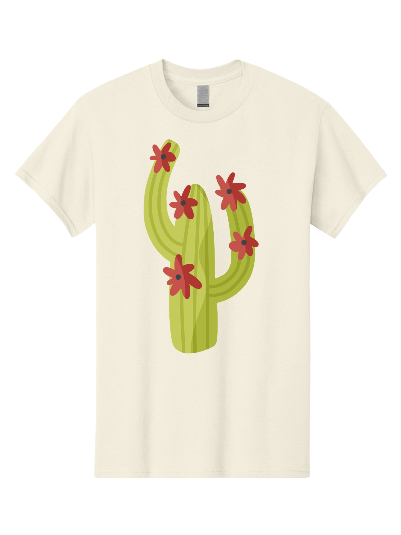 Cactus Men'S Graphic Tee, 100% Cotton, Comfortable Casual Summer Wear, Machine Washable, Cartoon Cactus, Red Flowers, Desert Plants, Succulent Plants, Flowering Cacti, Vibrant Cactus, Garden Graphics, Digital Illustration, Cactus Art Aad679 11