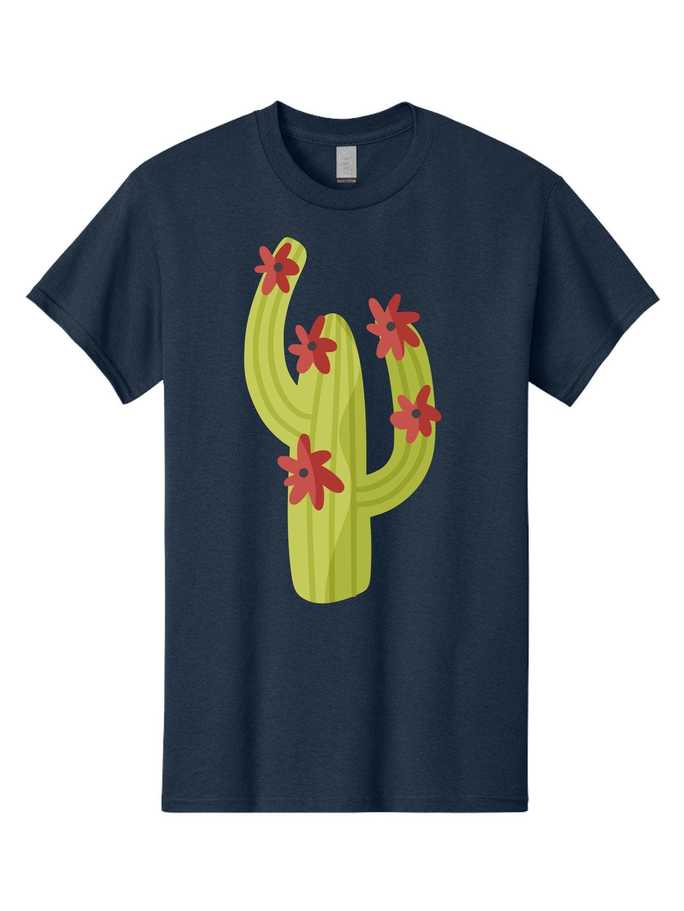 Cactus Men'S Graphic Tee, 100% Cotton, Comfortable Casual Summer Wear, Machine Washable, Cartoon Cactus, Red Flowers, Desert Plants, Succulent Plants, Flowering Cacti, Vibrant Cactus, Garden Graphics, Digital Illustration, Cactus Art Aad679 14