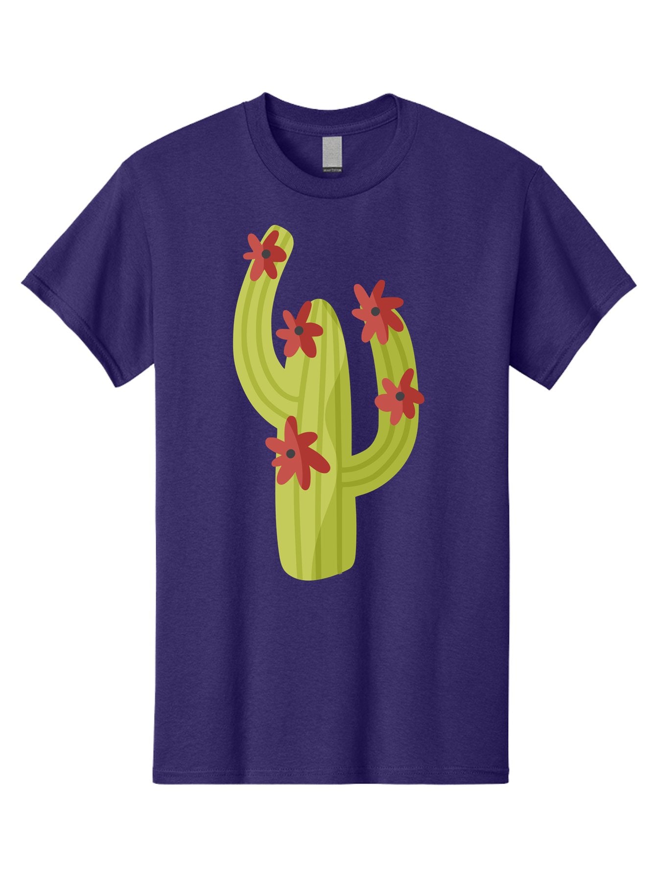Cactus Men'S Graphic Tee, 100% Cotton, Comfortable Casual Summer Wear, Machine Washable, Cartoon Cactus, Red Flowers, Desert Plants, Succulent Plants, Flowering Cacti, Vibrant Cactus, Garden Graphics, Digital Illustration, Cactus Art Aad679 7