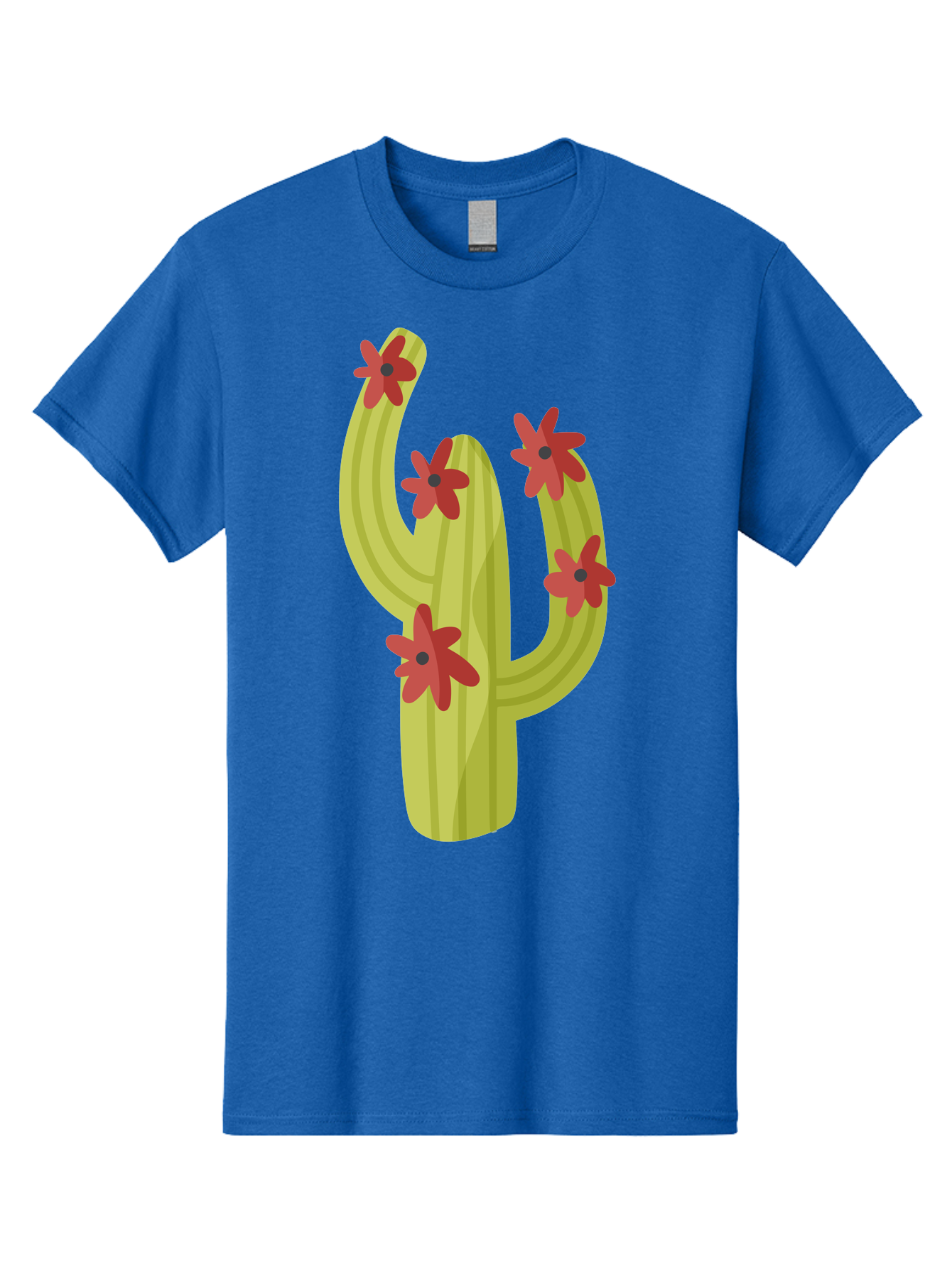Cactus Men'S Graphic Tee, 100% Cotton, Comfortable Casual Summer Wear, Machine Washable, Cartoon Cactus, Red Flowers, Desert Plants, Succulent Plants, Flowering Cacti, Vibrant Cactus, Garden Graphics, Digital Illustration, Cactus Art Aad679 23