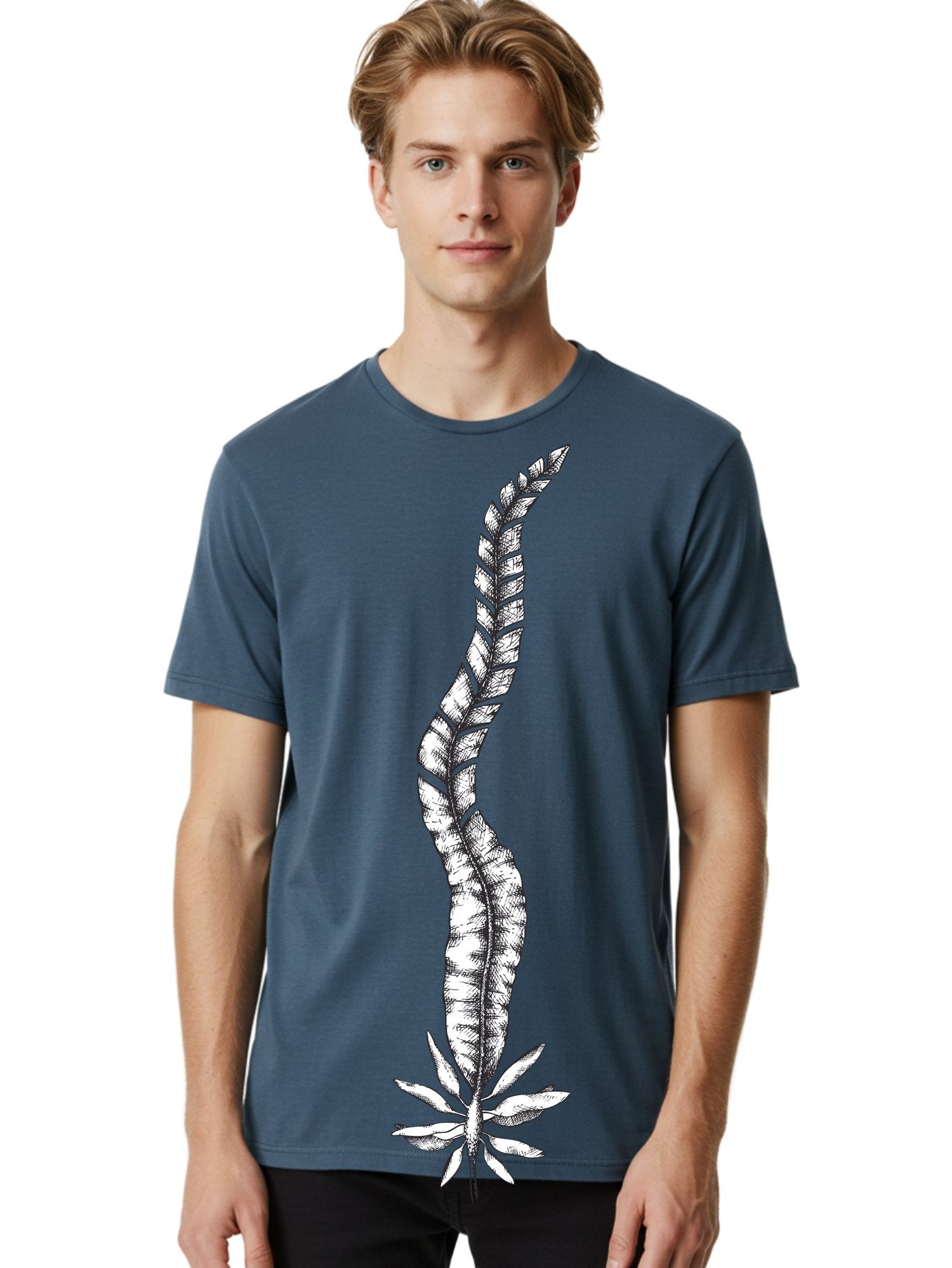 Cannabis Men'S Graphic Tee, 100% Cotton, Comfortable Casual Summer Wear, Machine Washable, Black And White Feather, Feather Illustration, Stylized Design, Abstract Art, Minimalist Style, Detailed Drawing, Graphic Design, Feathers Aad681 23
