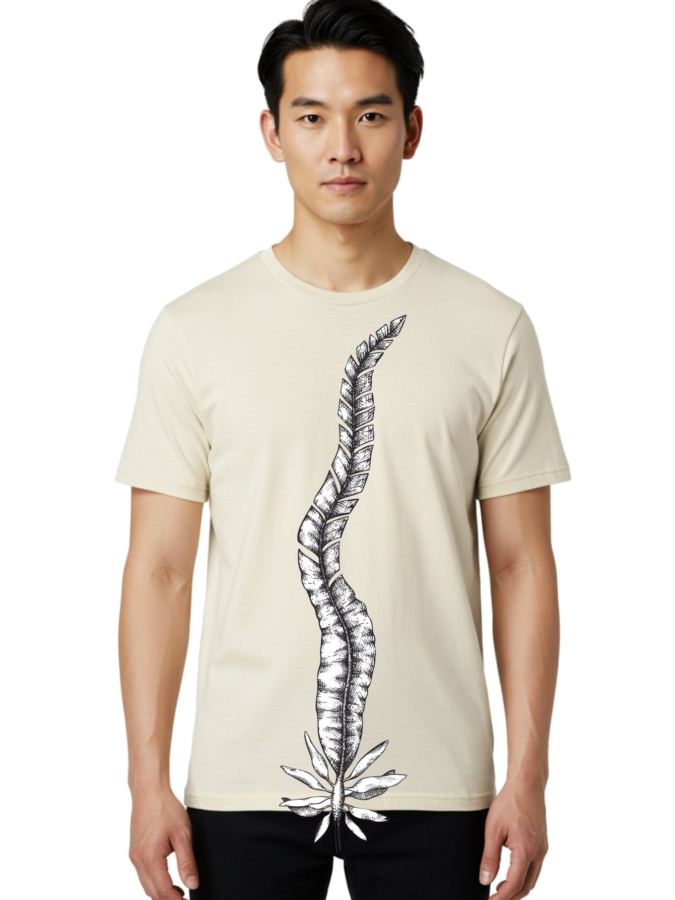 Cannabis Men'S Graphic Tee, 100% Cotton, Comfortable Casual Summer Wear, Machine Washable, Black And White Feather, Feather Illustration, Stylized Design, Abstract Art, Minimalist Style, Detailed Drawing, Graphic Design, Feathers Aad681 26