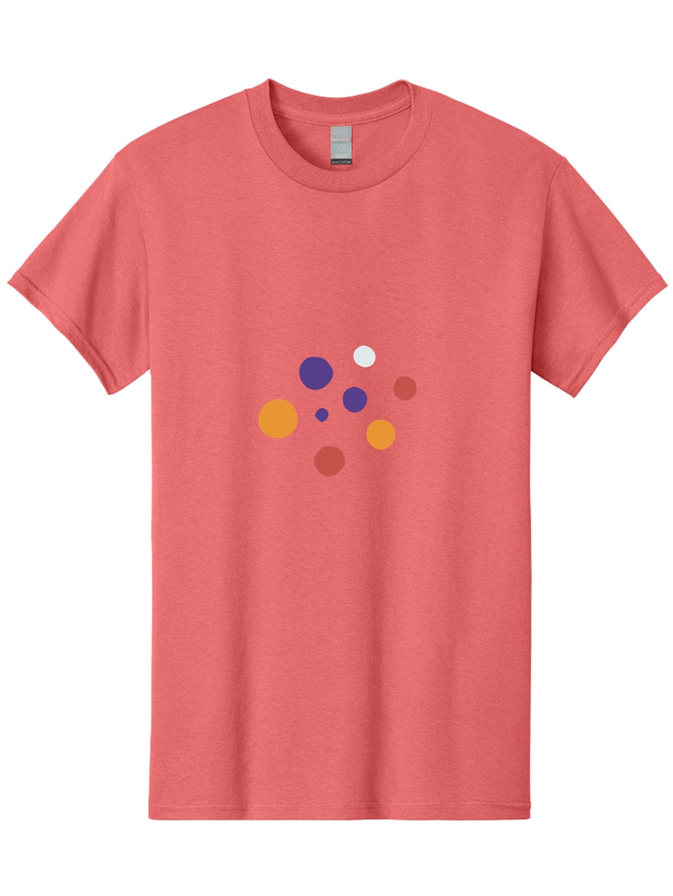 Colorful-Dots Men'S Graphic Tee, 100% Cotton, Comfortable Casual Summer Wear, Machine Washable, Vibrant Orange, Purple, And Red Circles, Colorful Dots, Abstract Design, Geometric Shapes, Playful Patterns, Modern Art, Digital Graphics Aad685