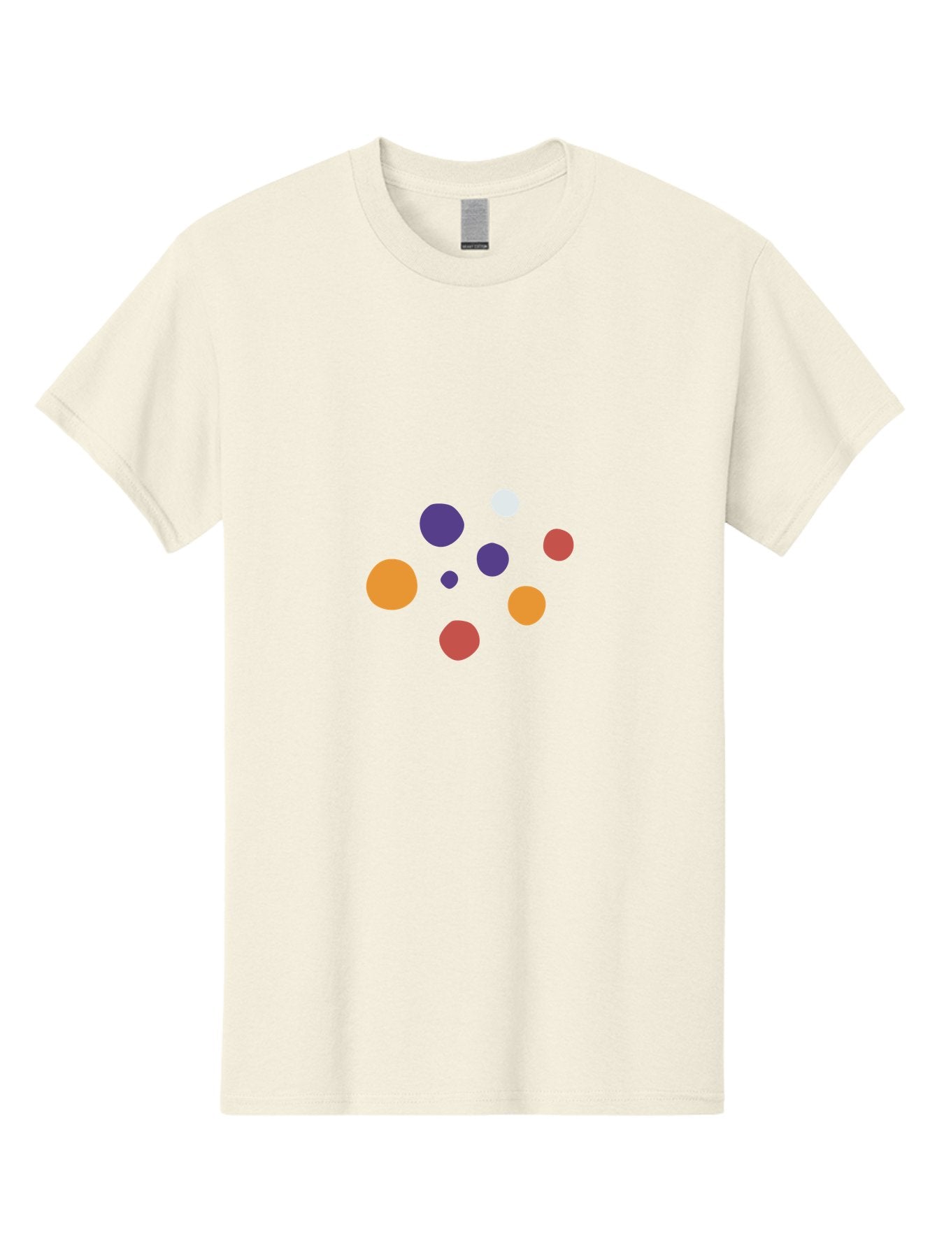 Colorful-Dots Men'S Graphic Tee, 100% Cotton, Comfortable Casual Summer Wear, Machine Washable, Vibrant Orange, Purple, And Red Circles, Colorful Dots, Abstract Design, Geometric Shapes, Playful Patterns, Modern Art, Digital Graphics Aad685