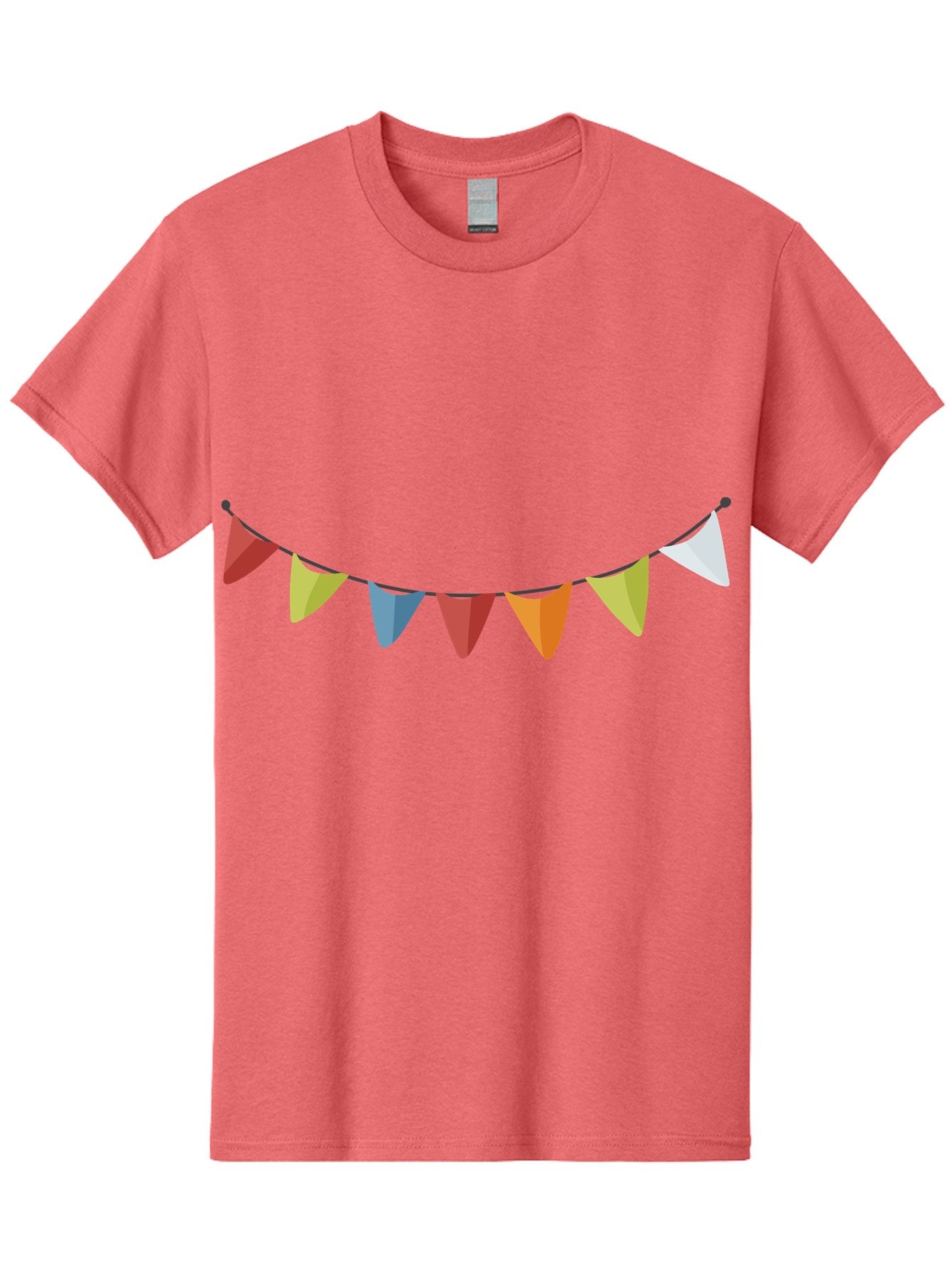 Colorful-Triangular-Bunting Men'S Graphic Tee, 100% Cotton, Comfortable Casual Summer Wear, Machine Washable, Colorful Triangular Bunting, Party Decorations, Festive Atmosphere, Celebration Decor, Vibrant Colors, String Of Flags Aad686 8