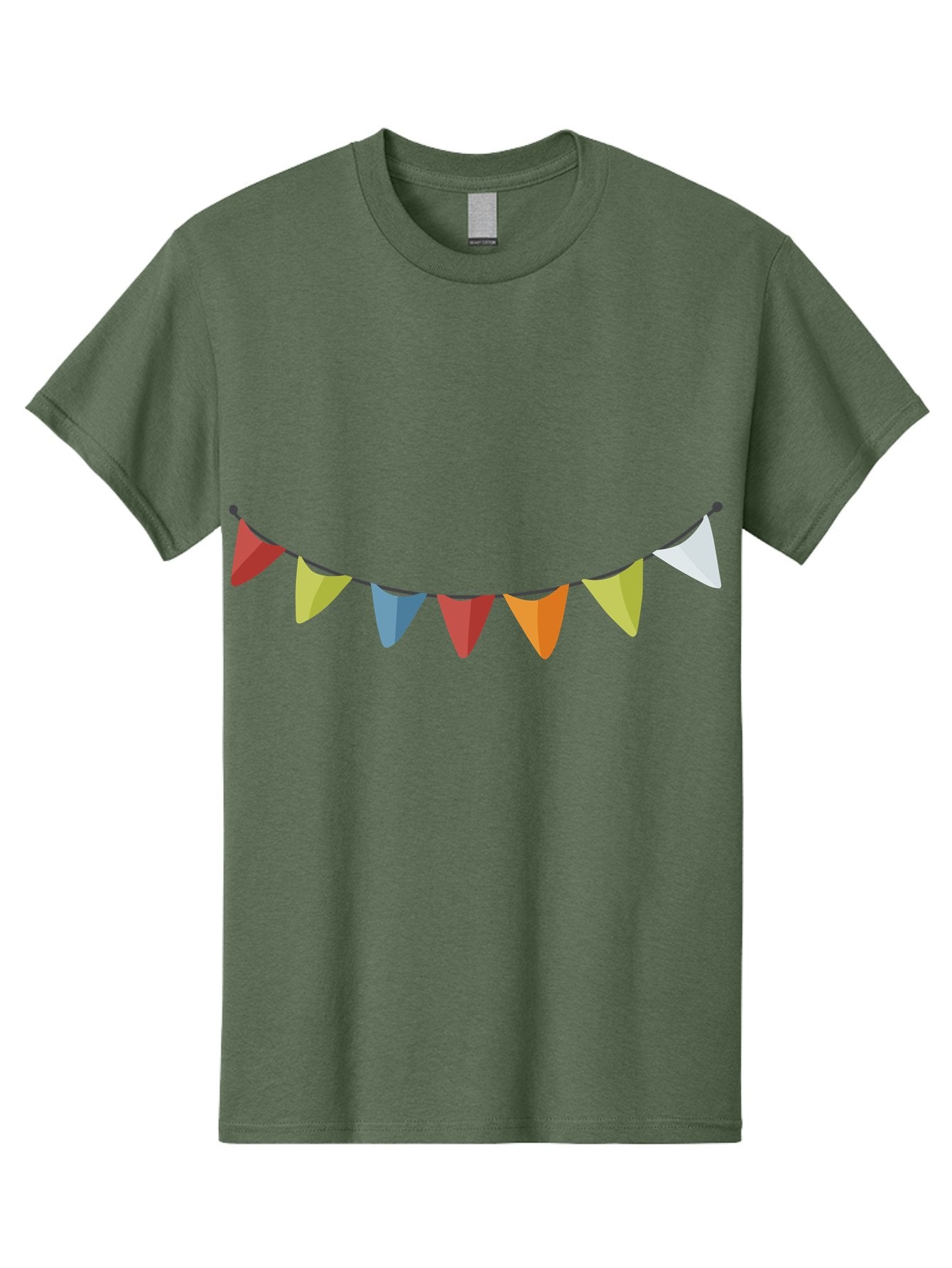Colorful-Triangular-Bunting Men'S Graphic Tee, 100% Cotton, Comfortable Casual Summer Wear, Machine Washable, Colorful Triangular Bunting, Party Decorations, Festive Atmosphere, Celebration Decor, Vibrant Colors, String Of Flags Aad686 7
