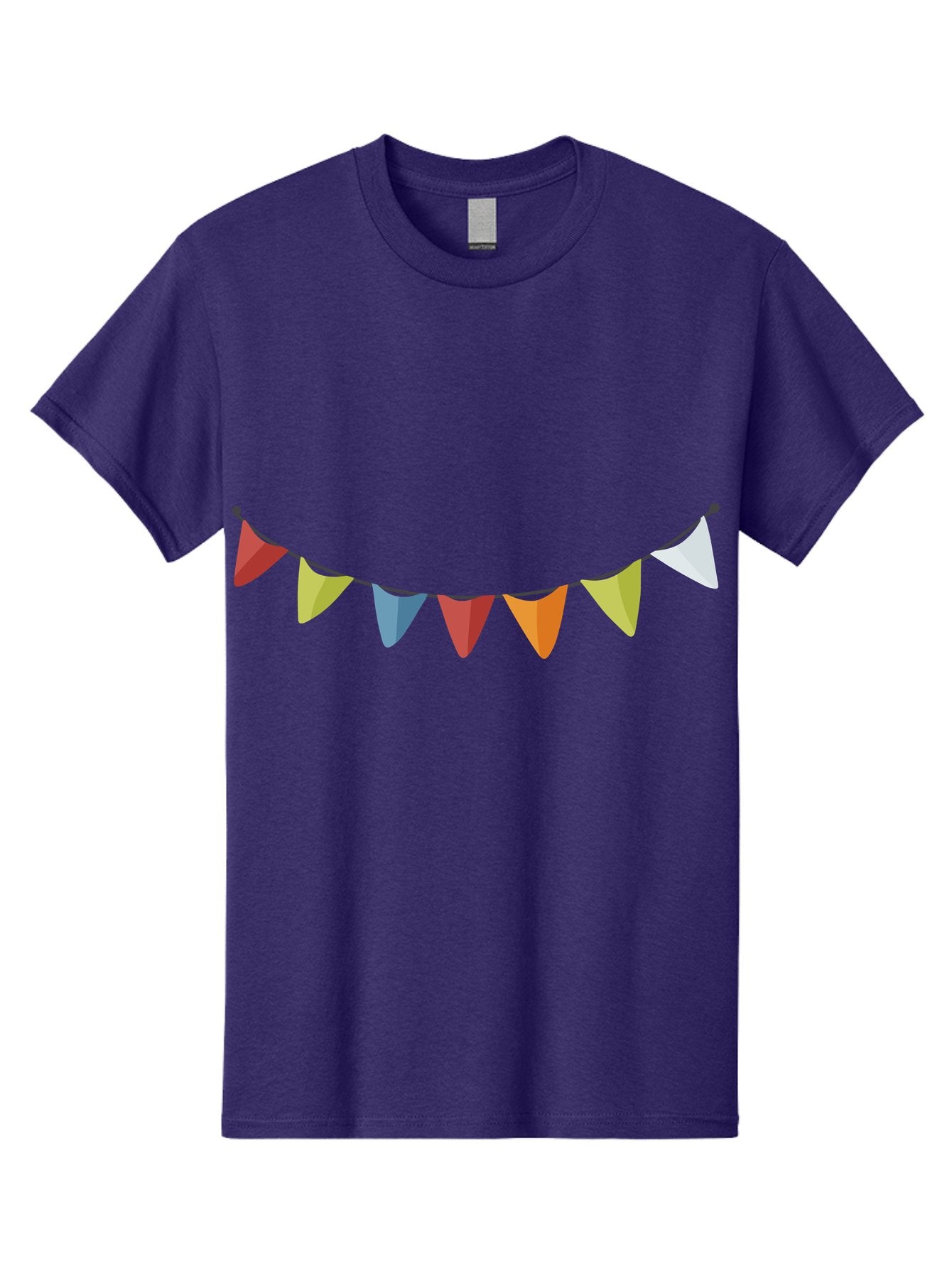 Colorful-Triangular-Bunting Men'S Graphic Tee, 100% Cotton, Comfortable Casual Summer Wear, Machine Washable, Colorful Triangular Bunting, Party Decorations, Festive Atmosphere, Celebration Decor, Vibrant Colors, String Of Flags Aad686 12