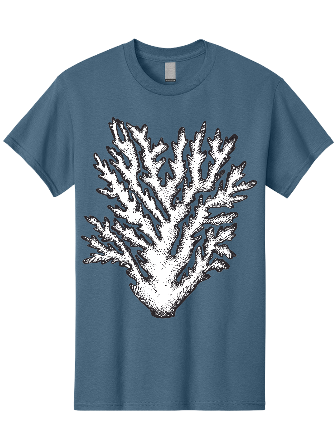 Coral-1 Men'S Graphic Tee, 100% Cotton, Comfortable Casual Summer Wear, Machine Washable, White Coral, Coral Illustration, Marine Life, Underwater World, Ocean Creatures, Coral Reef, Black And White Art Aad688 27