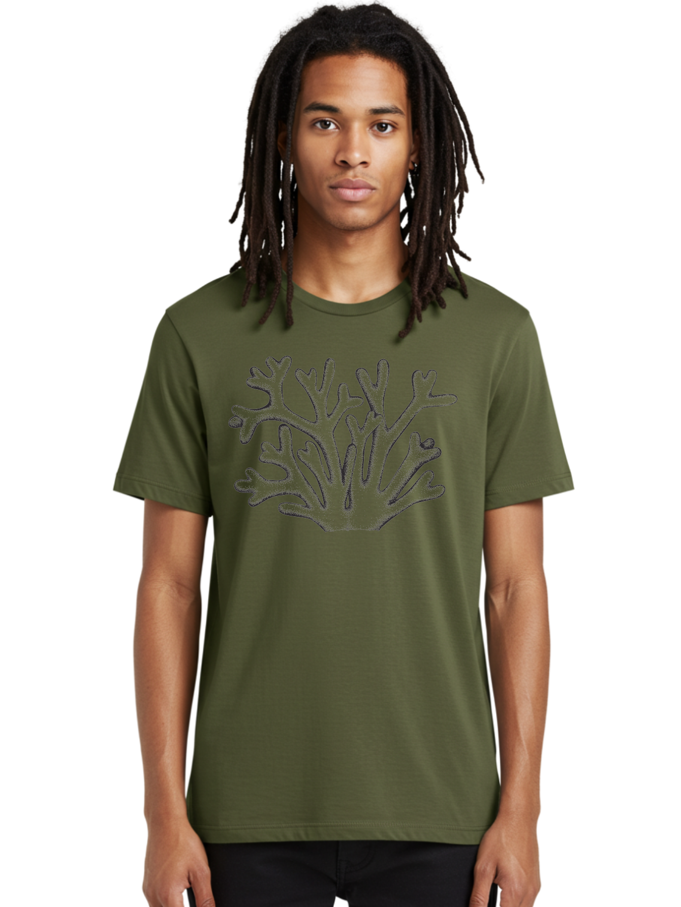 Coral-2 Men'S Graphic Tee, 100% Cotton, Comfortable Casual Summer Wear, Machine Washable, Coral Reef, Ocean Life, Marine Biology, Underwater World, Coral Branches, Sea Organisms, Aquatic Ecosystem Aad689 28