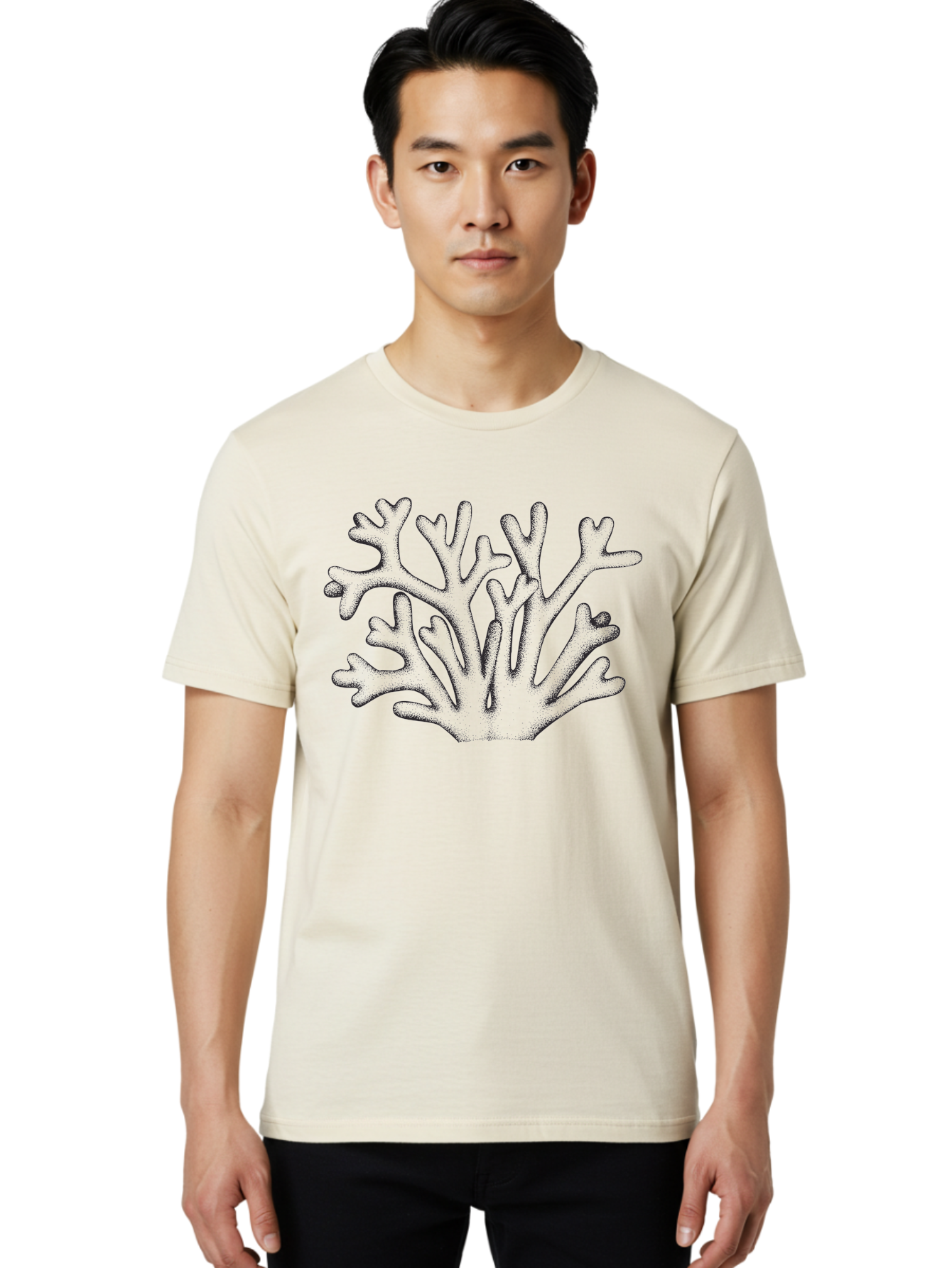 Coral-2 Men'S Graphic Tee, 100% Cotton, Comfortable Casual Summer Wear, Machine Washable, Coral Reef, Ocean Life, Marine Biology, Underwater World, Coral Branches, Sea Organisms, Aquatic Ecosystem Aad689 22