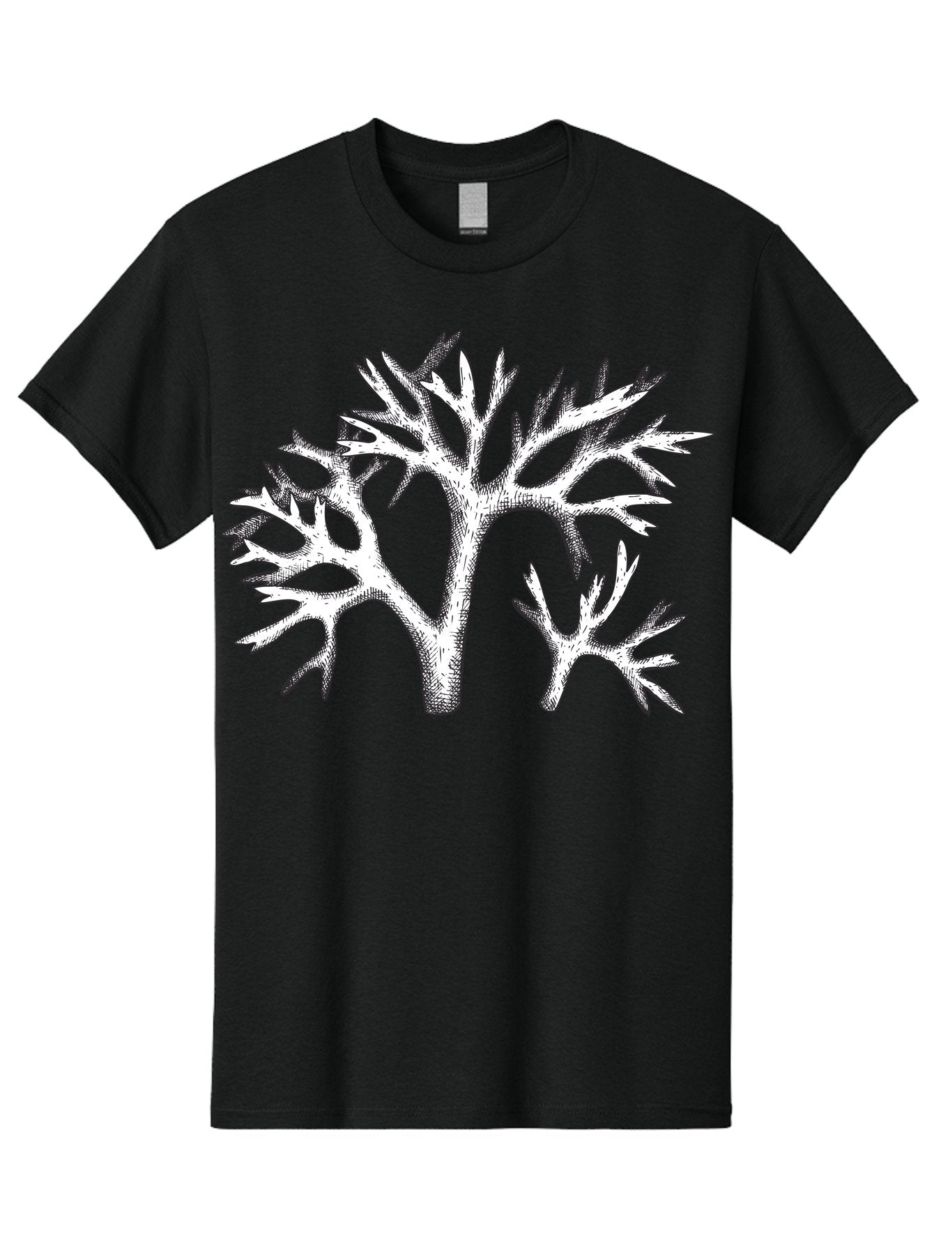 Coral-3 Men'S Graphic Tee, 100% Cotton, Comfortable Casual Summer Wear, Machine Washable, Coral Reefs, Marine Life, Ocean Creatures, Underwater World, Coral Branches, Black And White Illustration, Detailed Drawing, Abstract Shapes Aad690 10