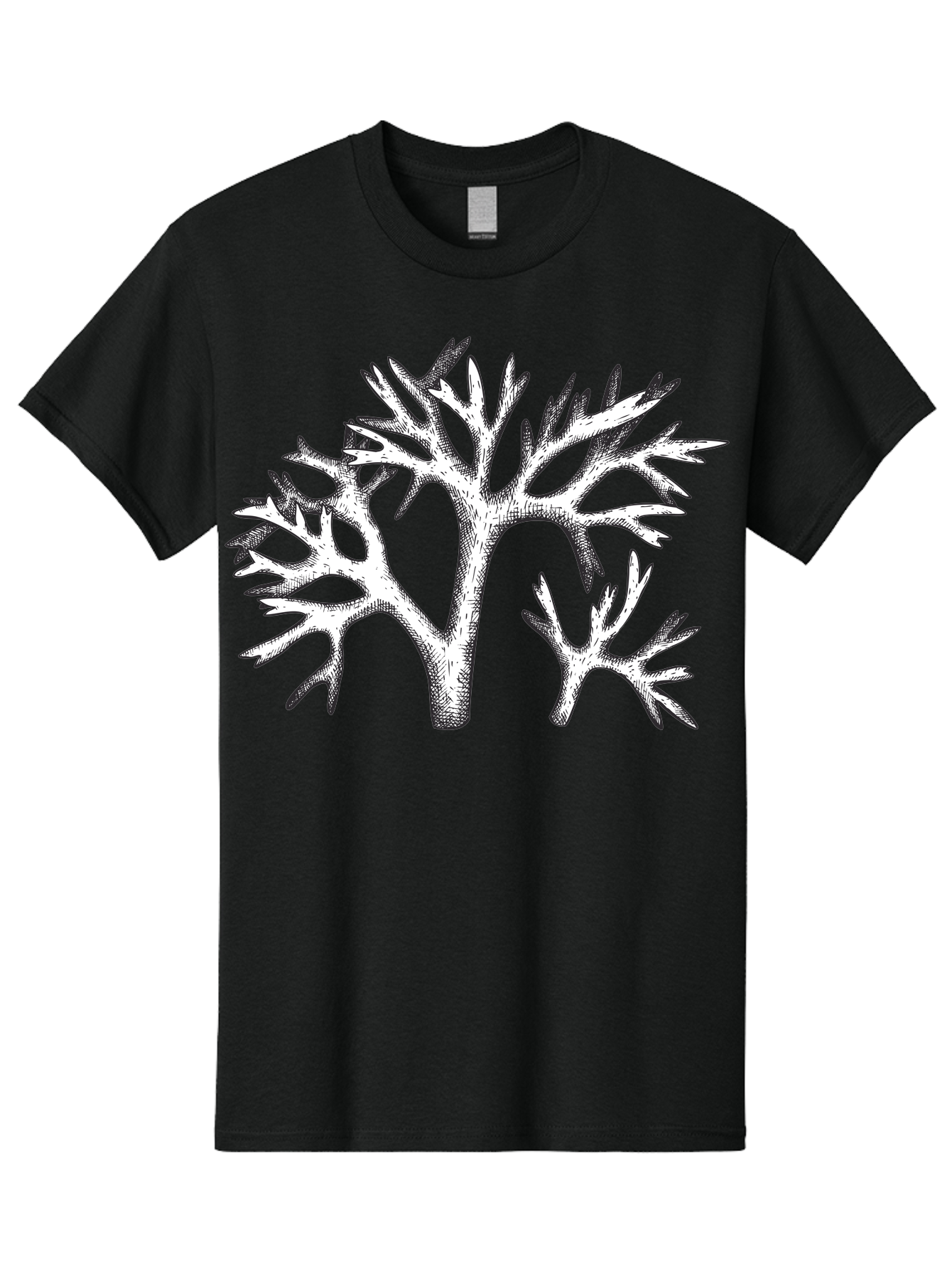 Coral-3 Men'S Graphic Tee, 100% Cotton, Comfortable Casual Summer Wear, Machine Washable, Coral Reefs, Marine Life, Ocean Creatures, Underwater World, Coral Branches, Black And White Illustration, Detailed Drawing, Abstract Shapes Aad690 27