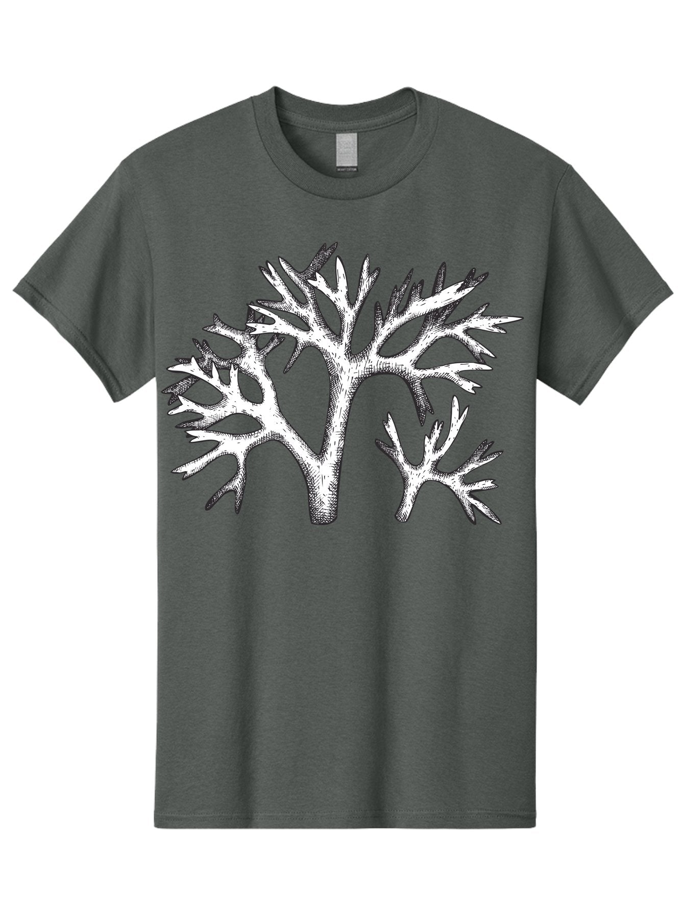 Coral-3 Men'S Graphic Tee, 100% Cotton, Comfortable Casual Summer Wear, Machine Washable, Coral Reefs, Marine Life, Ocean Creatures, Underwater World, Coral Branches, Black And White Illustration, Detailed Drawing, Abstract Shapes Aad690 15