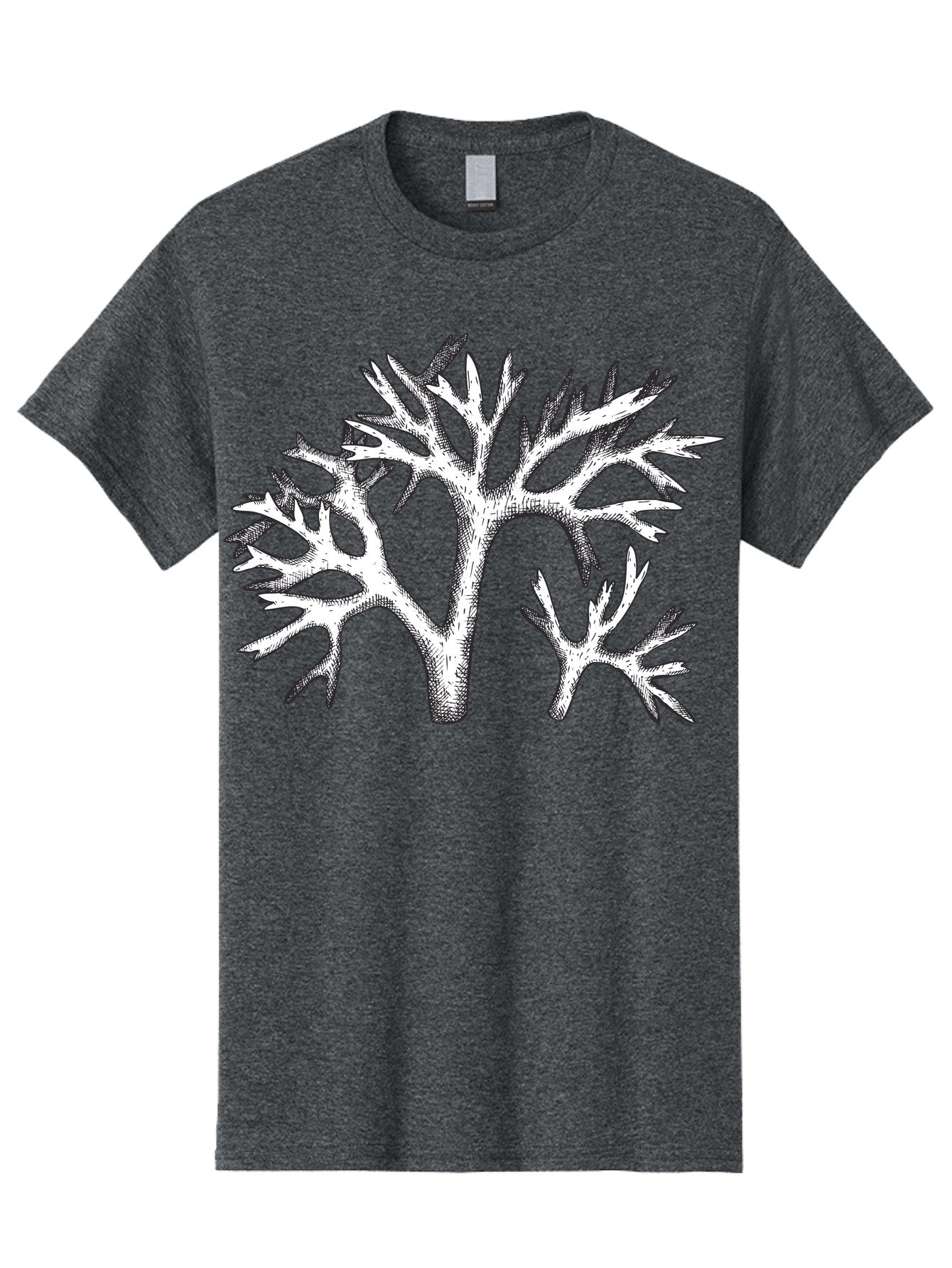 Coral-3 Men'S Graphic Tee, 100% Cotton, Comfortable Casual Summer Wear, Machine Washable, Coral Reefs, Marine Life, Ocean Creatures, Underwater World, Coral Branches, Black And White Illustration, Detailed Drawing, Abstract Shapes Aad690 4