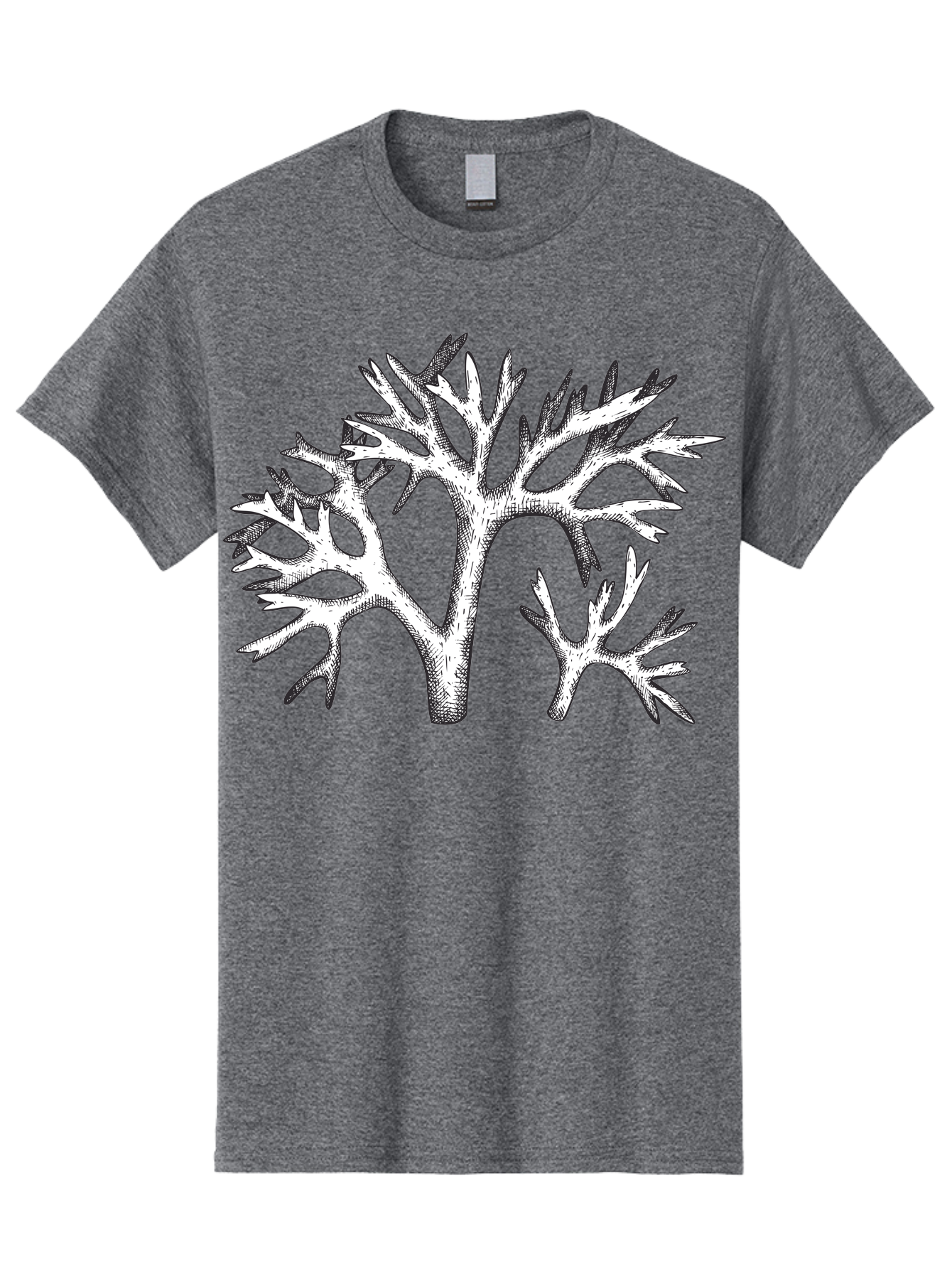 Coral-3 Men'S Graphic Tee, 100% Cotton, Comfortable Casual Summer Wear, Machine Washable, Coral Reefs, Marine Life, Ocean Creatures, Underwater World, Coral Branches, Black And White Illustration, Detailed Drawing, Abstract Shapes Aad690 7