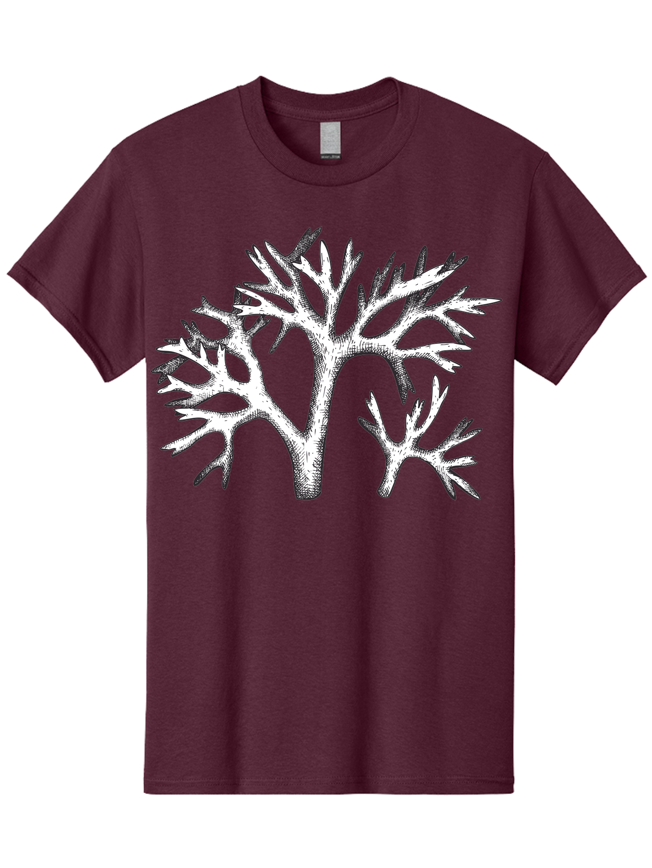Coral-3 Men'S Graphic Tee, 100% Cotton, Comfortable Casual Summer Wear, Machine Washable, Coral Reefs, Marine Life, Ocean Creatures, Underwater World, Coral Branches, Black And White Illustration, Detailed Drawing, Abstract Shapes Aad690 21