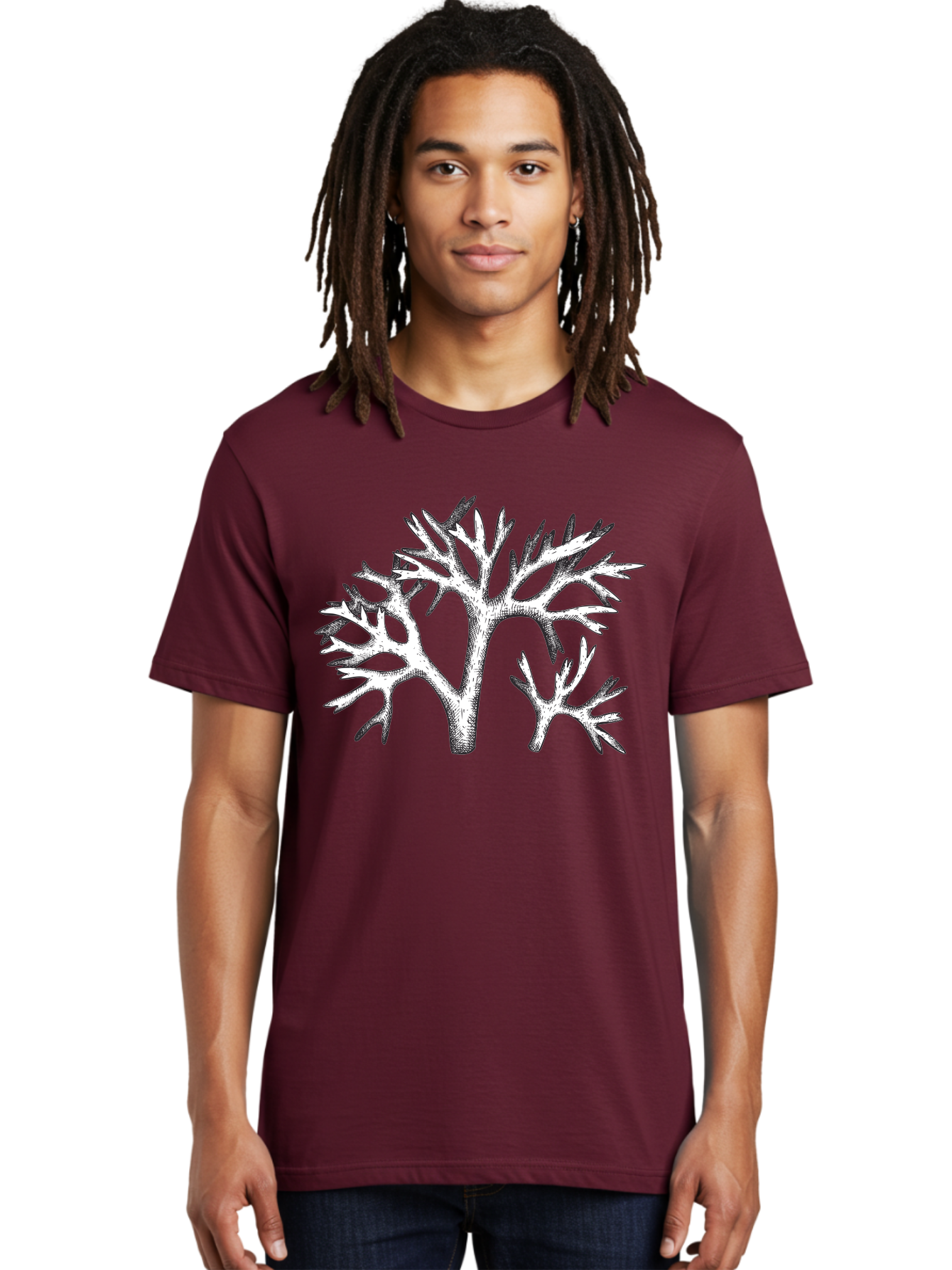 Coral-3 Men'S Graphic Tee, 100% Cotton, Comfortable Casual Summer Wear, Machine Washable, Coral Reefs, Marine Life, Ocean Creatures, Underwater World, Coral Branches, Black And White Illustration, Detailed Drawing, Abstract Shapes Aad690 22