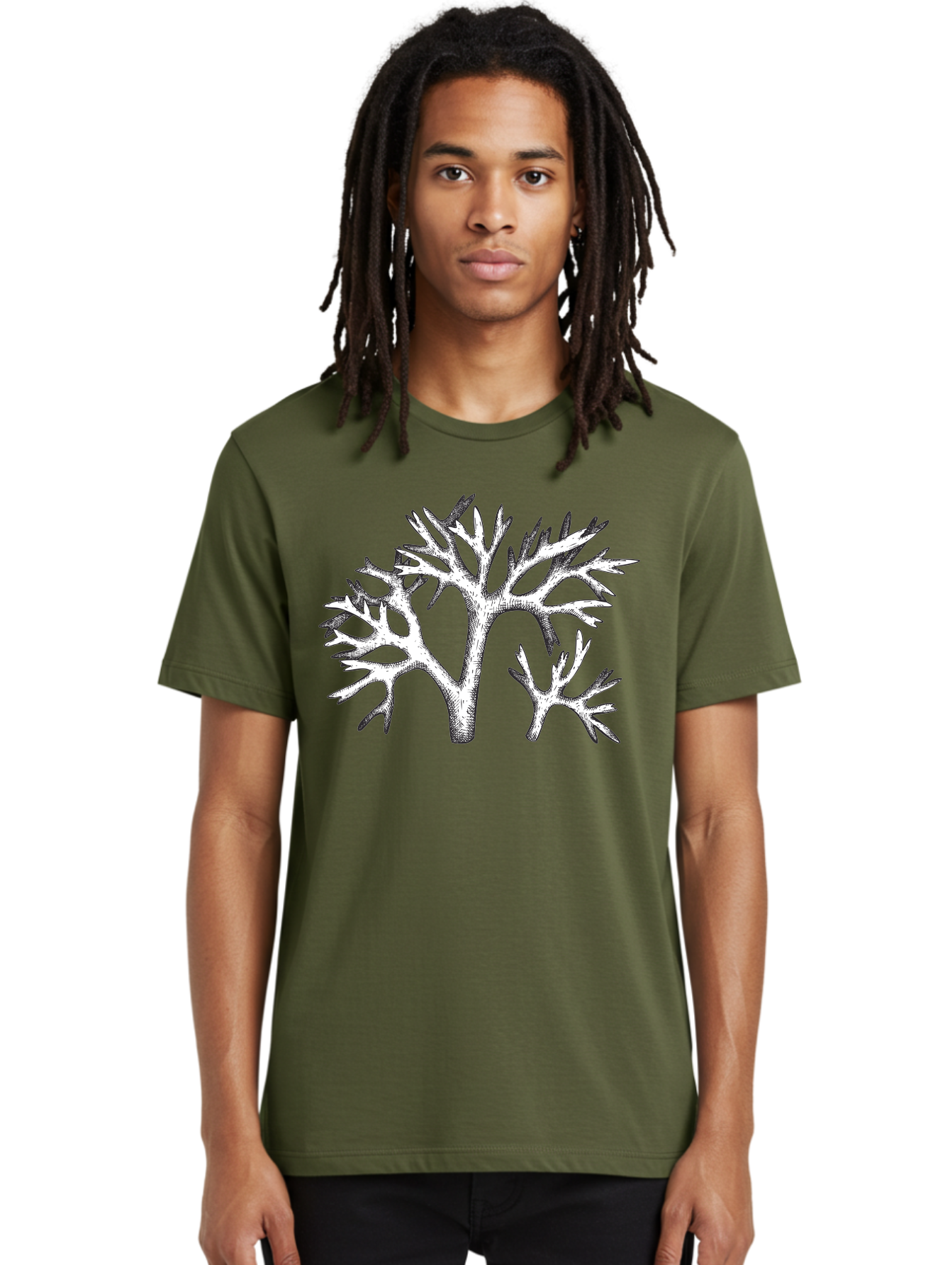 Coral-3 Men'S Graphic Tee, 100% Cotton, Comfortable Casual Summer Wear, Machine Washable, Coral Reefs, Marine Life, Ocean Creatures, Underwater World, Coral Branches, Black And White Illustration, Detailed Drawing, Abstract Shapes Aad690 30