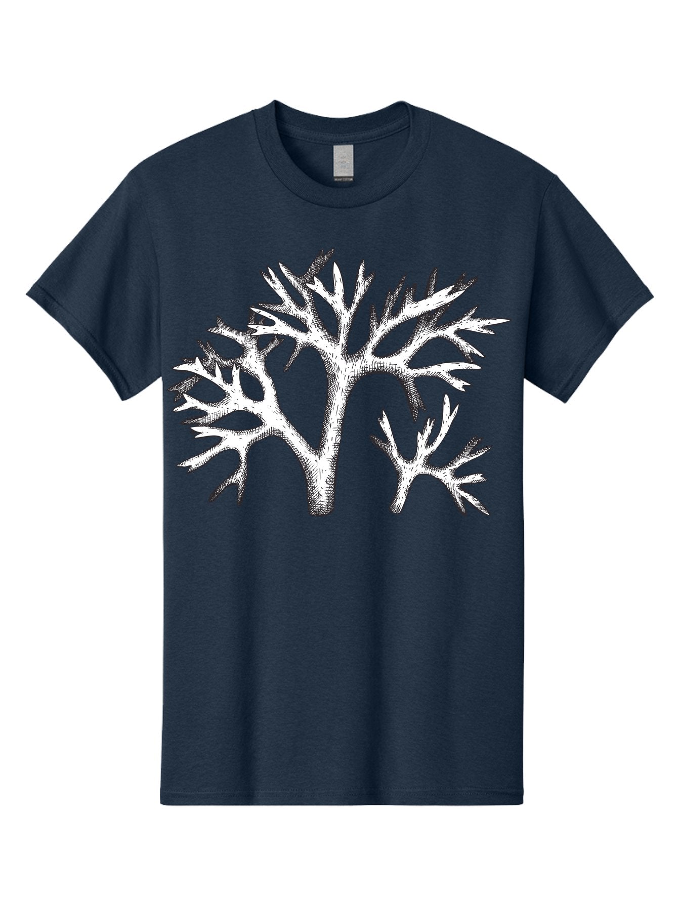 Coral-3 Men'S Graphic Tee, 100% Cotton, Comfortable Casual Summer Wear, Machine Washable, Coral Reefs, Marine Life, Ocean Creatures, Underwater World, Coral Branches, Black And White Illustration, Detailed Drawing, Abstract Shapes Aad690 7