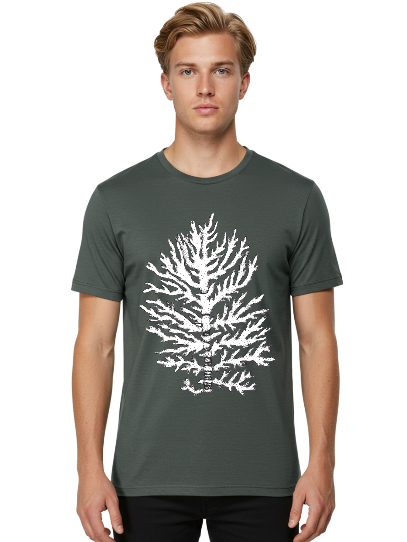 Coral Men'S Graphic Tee, 100% Cotton, Comfortable Casual Summer Wear, Machine Washable, White Coral, Branching Coral, Detailed Illustration, Marine Life, Ocean Creatures, Intricate Design, Coral Reef, Underwater World, Sea Life, Aad691 20