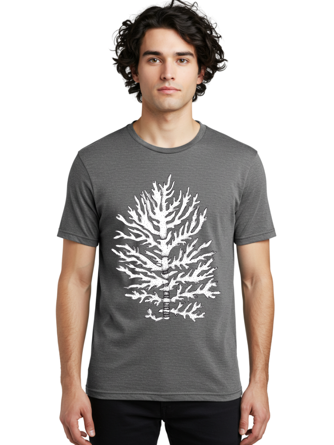 Coral Men'S Graphic Tee, 100% Cotton, Comfortable Casual Summer Wear, Machine Washable, White Coral, Branching Coral, Detailed Illustration, Marine Life, Ocean Creatures, Intricate Design, Coral Reef, Underwater World, Sea Life, Aad691 16
