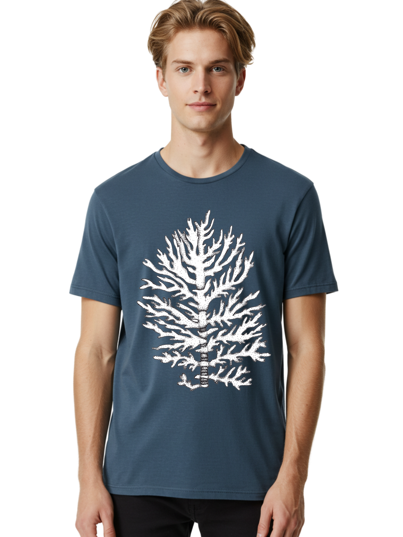 Coral Men'S Graphic Tee, 100% Cotton, Comfortable Casual Summer Wear, Machine Washable, White Coral, Branching Coral, Detailed Illustration, Marine Life, Ocean Creatures, Intricate Design, Coral Reef, Underwater World, Sea Life, Aad691 18