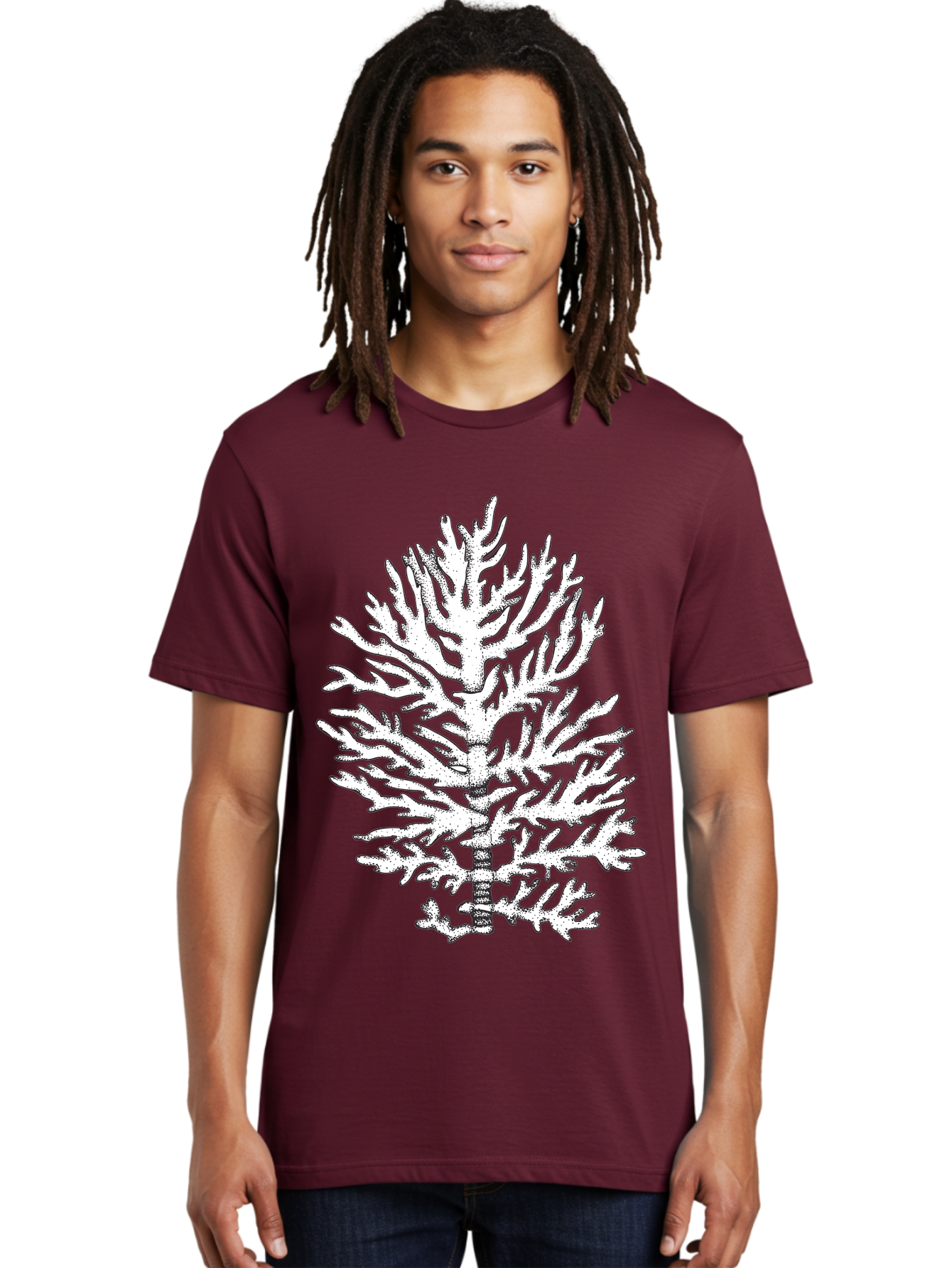 Coral Men'S Graphic Tee, 100% Cotton, Comfortable Casual Summer Wear, Machine Washable, White Coral, Branching Coral, Detailed Illustration, Marine Life, Ocean Creatures, Intricate Design, Coral Reef, Underwater World, Sea Life, Aad691 14