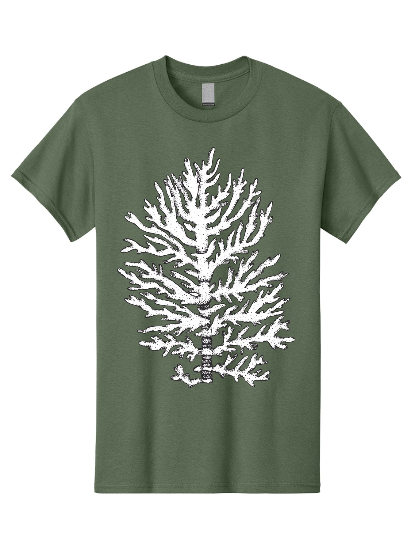 Coral Men'S Graphic Tee, 100% Cotton, Comfortable Casual Summer Wear, Machine Washable, White Coral, Branching Coral, Detailed Illustration, Marine Life, Ocean Creatures, Intricate Design, Coral Reef, Underwater World, Sea Life, Aad691 10