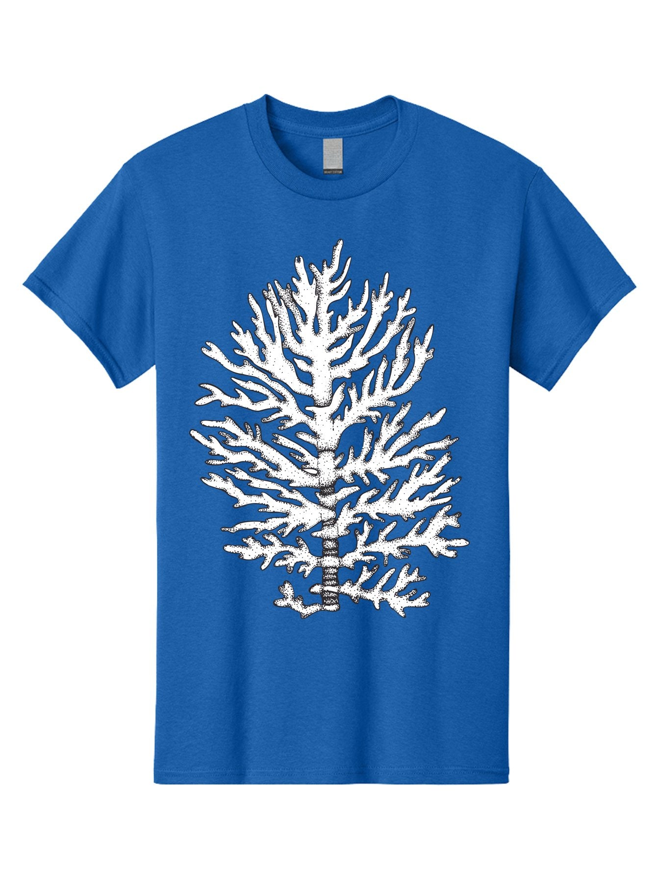 Coral Men'S Graphic Tee, 100% Cotton, Comfortable Casual Summer Wear, Machine Washable, White Coral, Branching Coral, Detailed Illustration, Marine Life, Ocean Creatures, Intricate Design, Coral Reef, Underwater World, Sea Life, Aad691 9